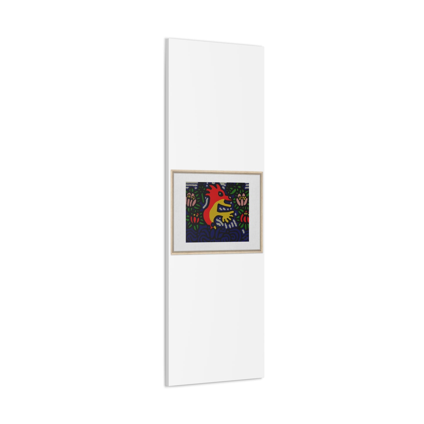 Breaking through the surface of a lotus pond Canvas (Large)