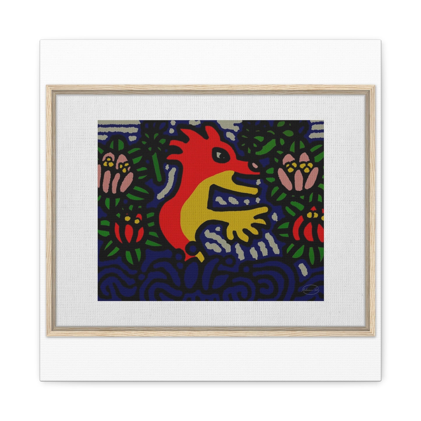 Breaking through the surface of a lotus pond Canvas (Small)