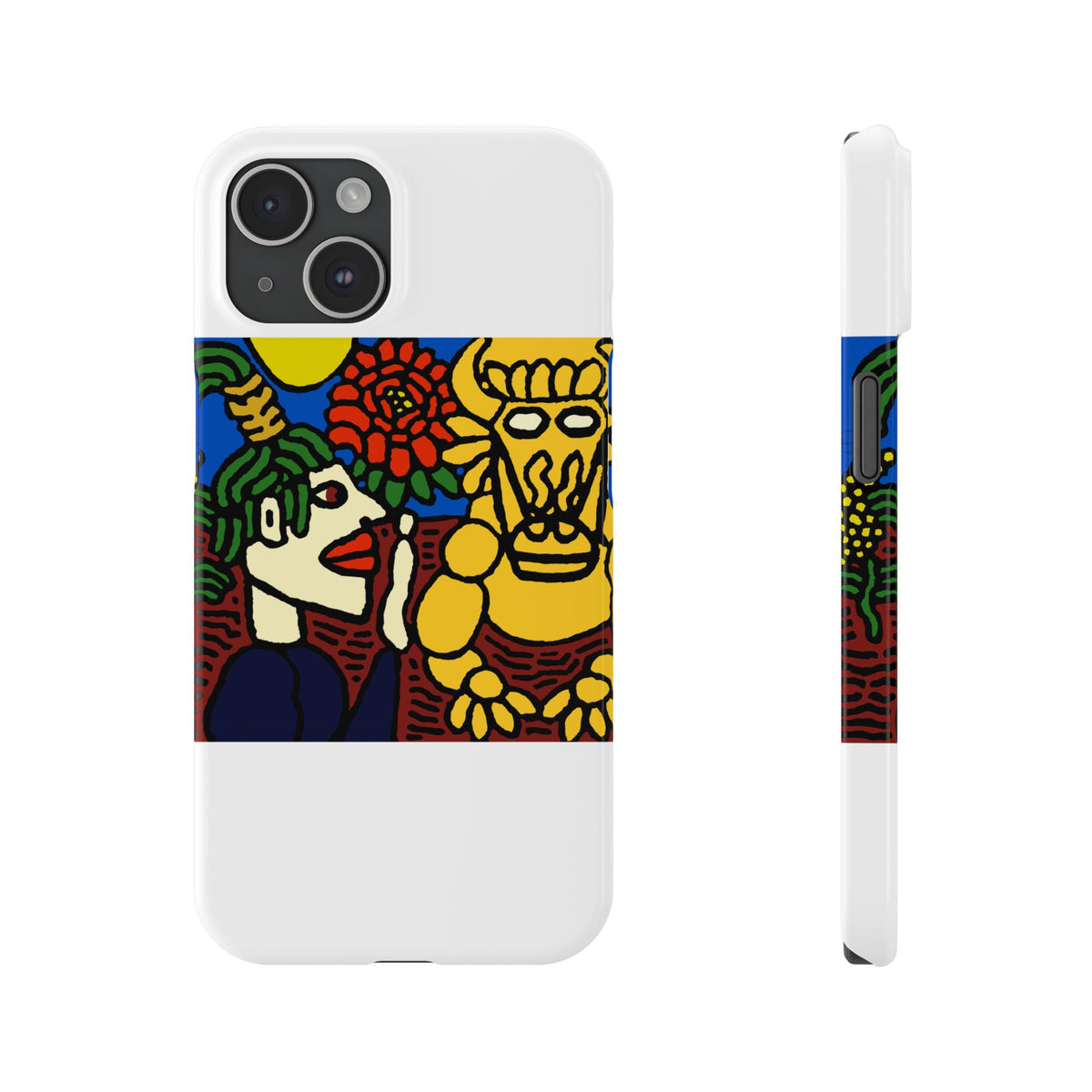 The warrior hailing the mighty golden dragon Slim Phone Case