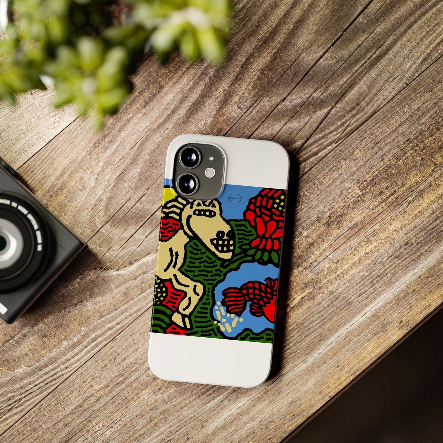 Galloping carefree through life Slim Phone Case