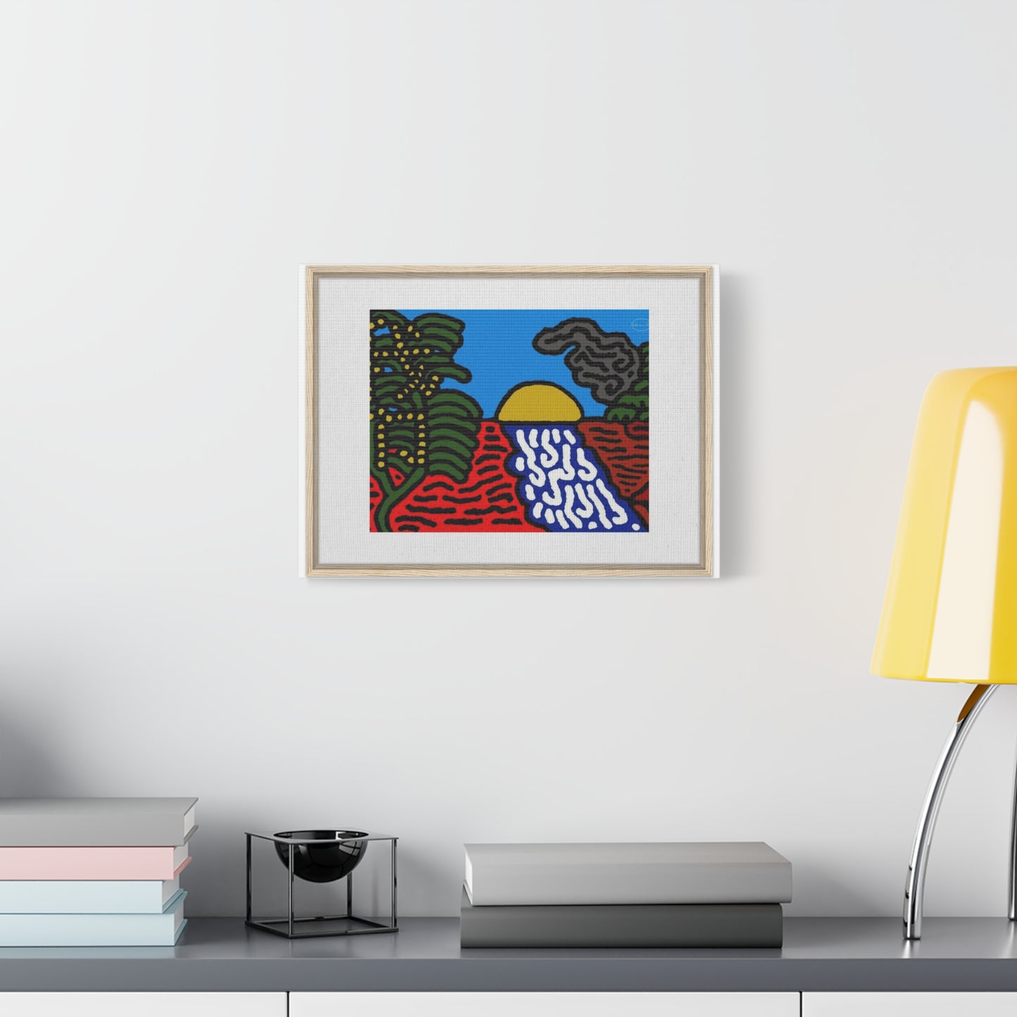The river that joins the Australian wattle and Lebanese cedar tree in friendship Canvas (Small)