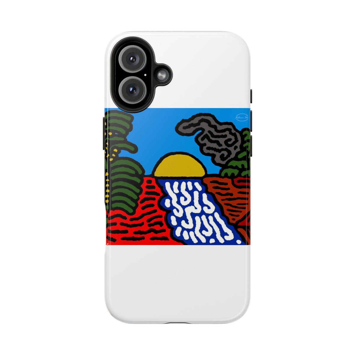 The river that joins the Australian wattle and Lebanese cedar tree in friendship Tough Phone Case
