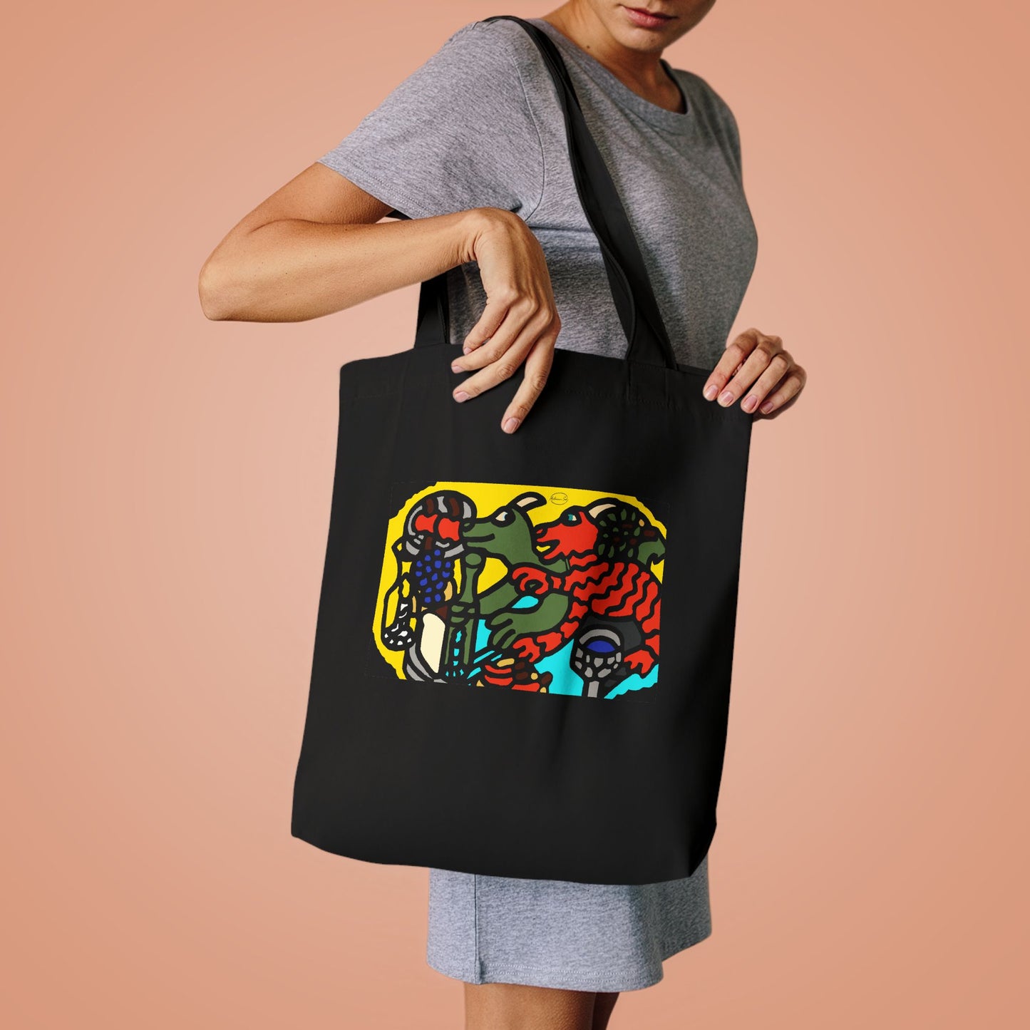 Two dragons enjoying a feast together Classic Tote Bag