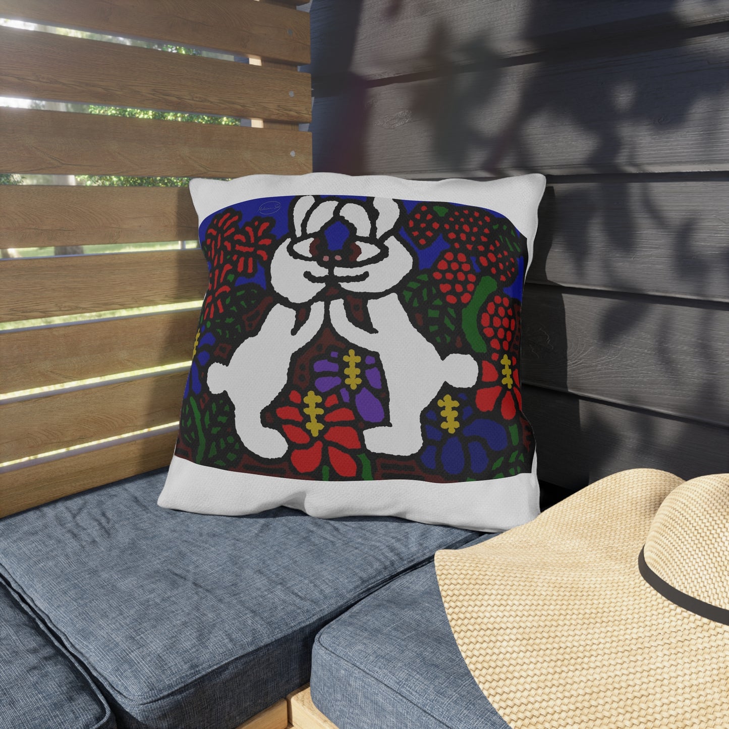 Bunnies in love — Outdoor Pillow