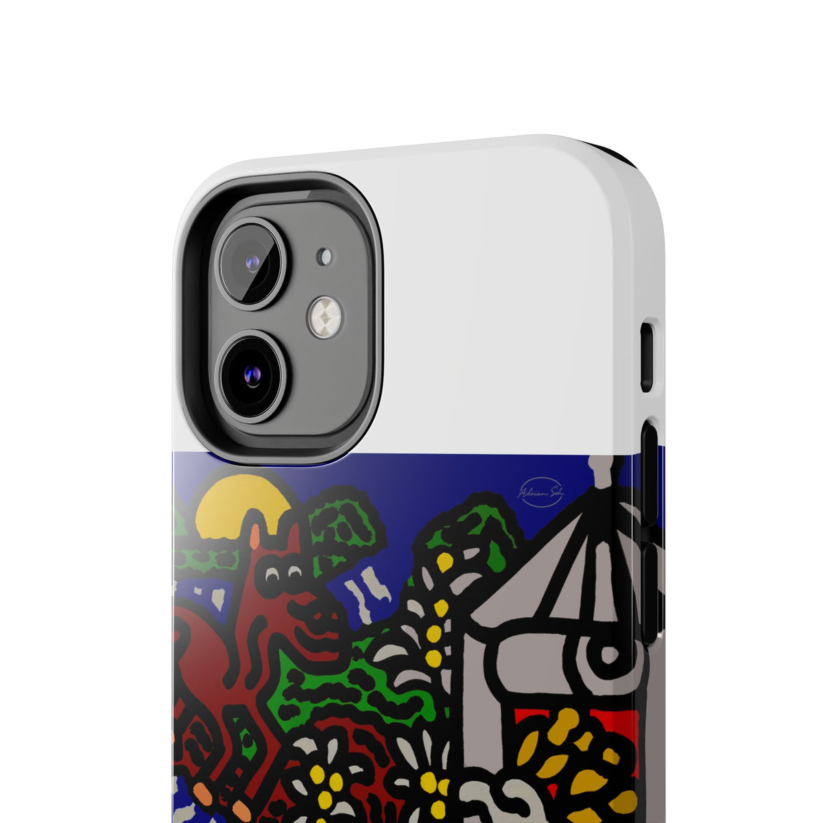 Bunny welcoming a friendly horse on his journey Tough Phone Case