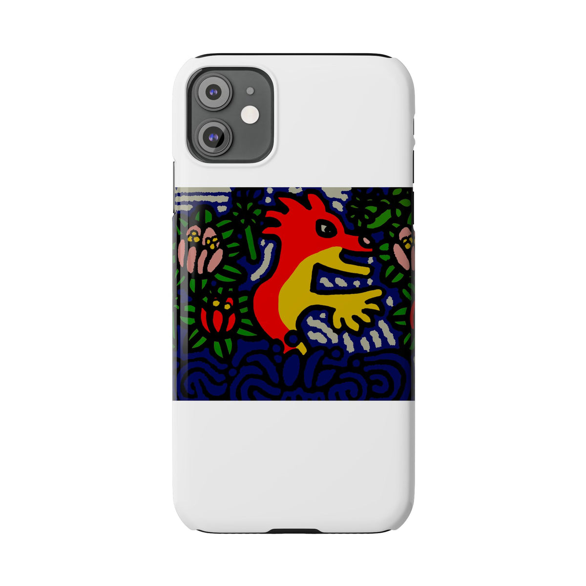 Breaking through the surface of a lotus pond Slim Phone Case