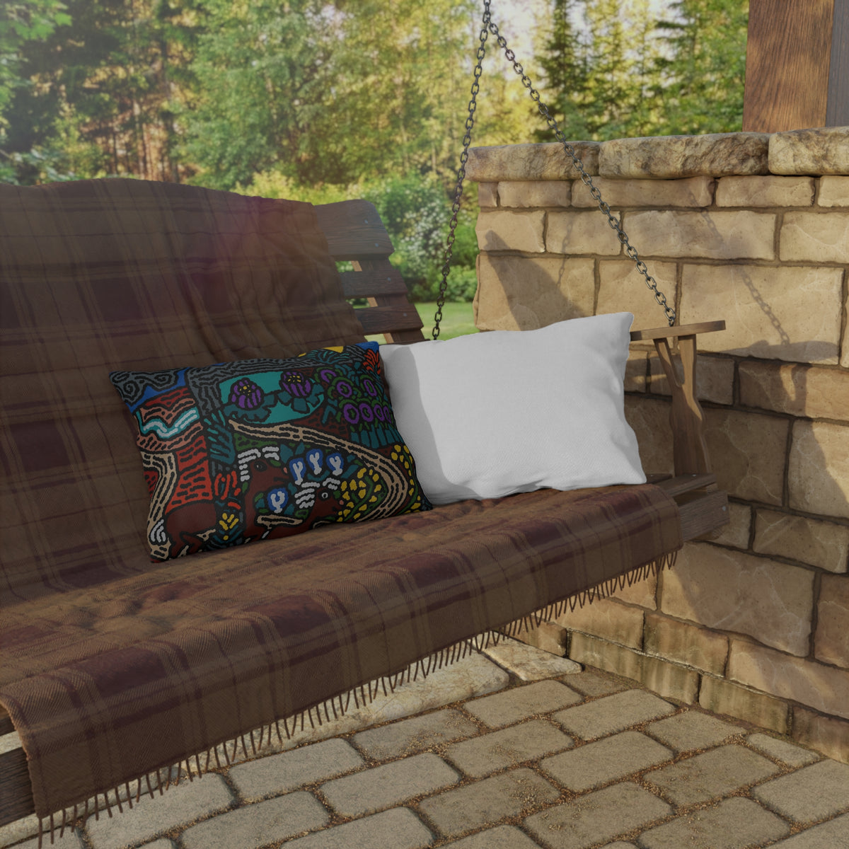 Road to a Sanctuary and Oasis — Outdoor Pillow