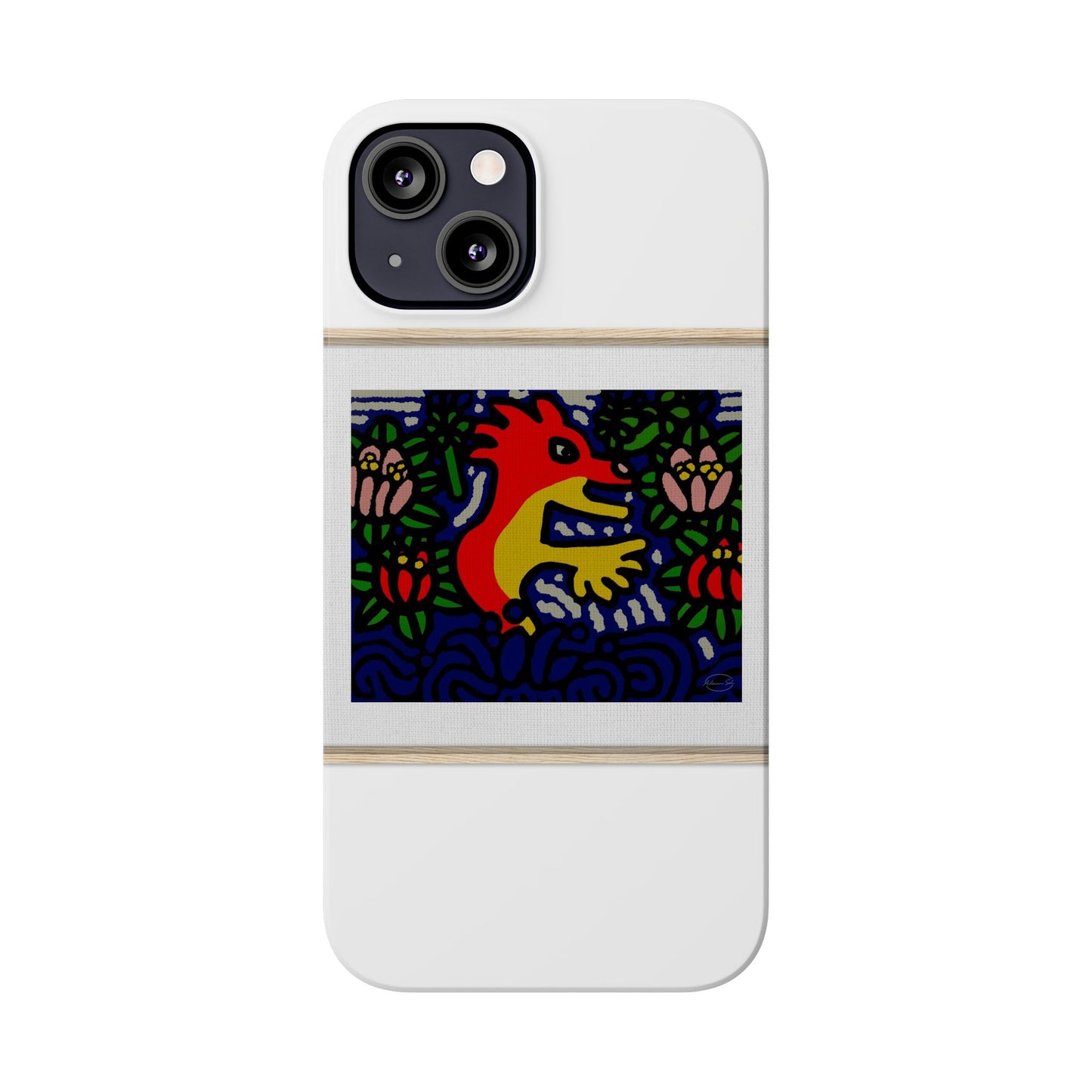 Breaking through the surface of a lotus pond Slim Phone Case
