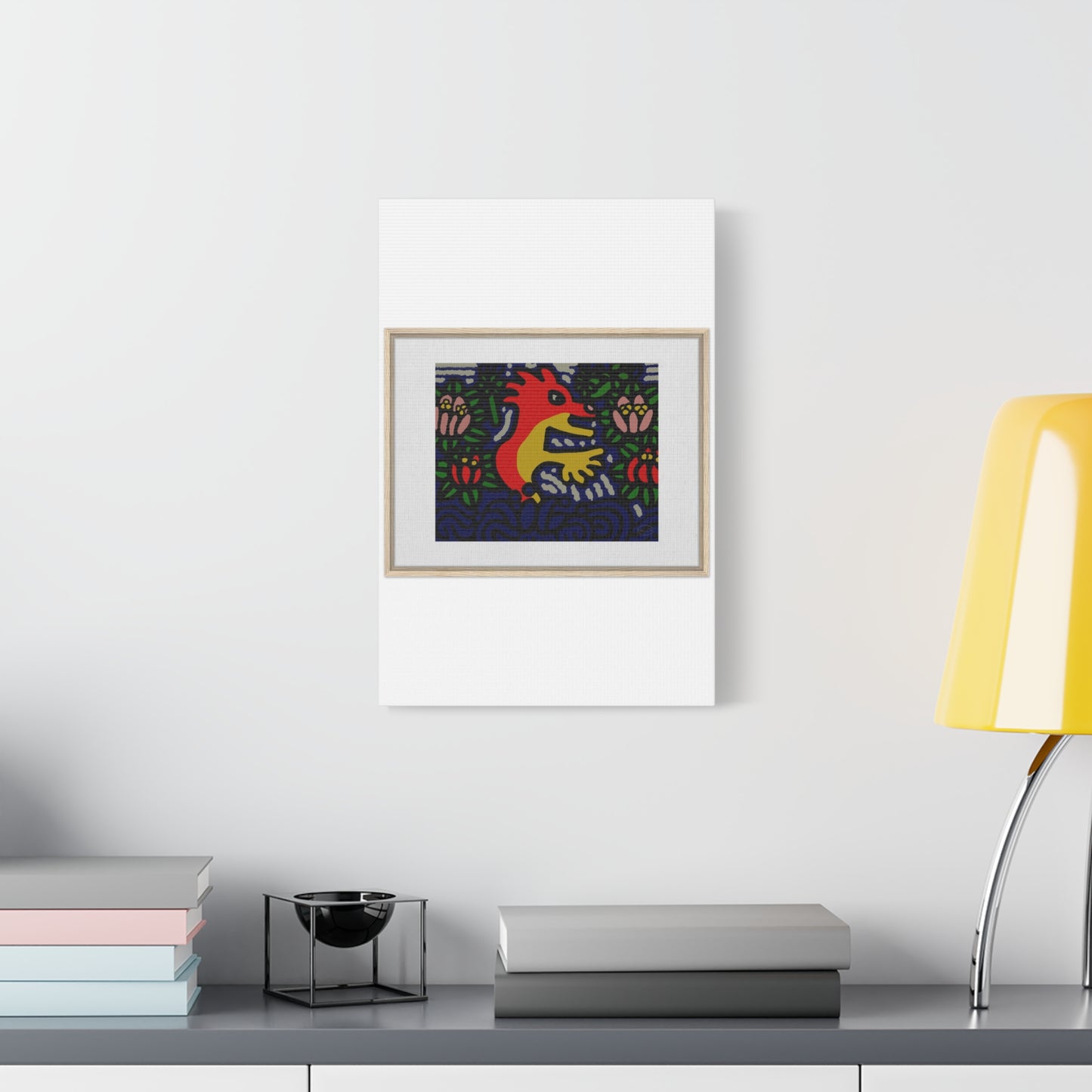 Breaking through the surface of a lotus pond Canvas (Small)