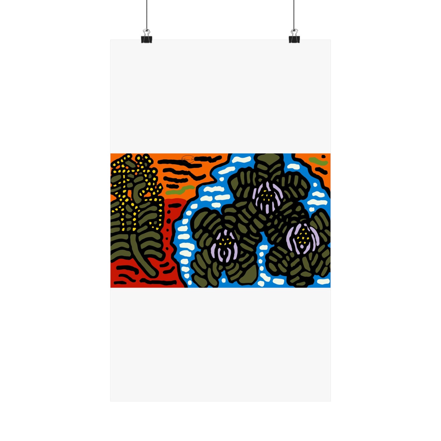 The Sri Lankan water lilies meets the Australian wattle Matte Poster Vertical (Large)