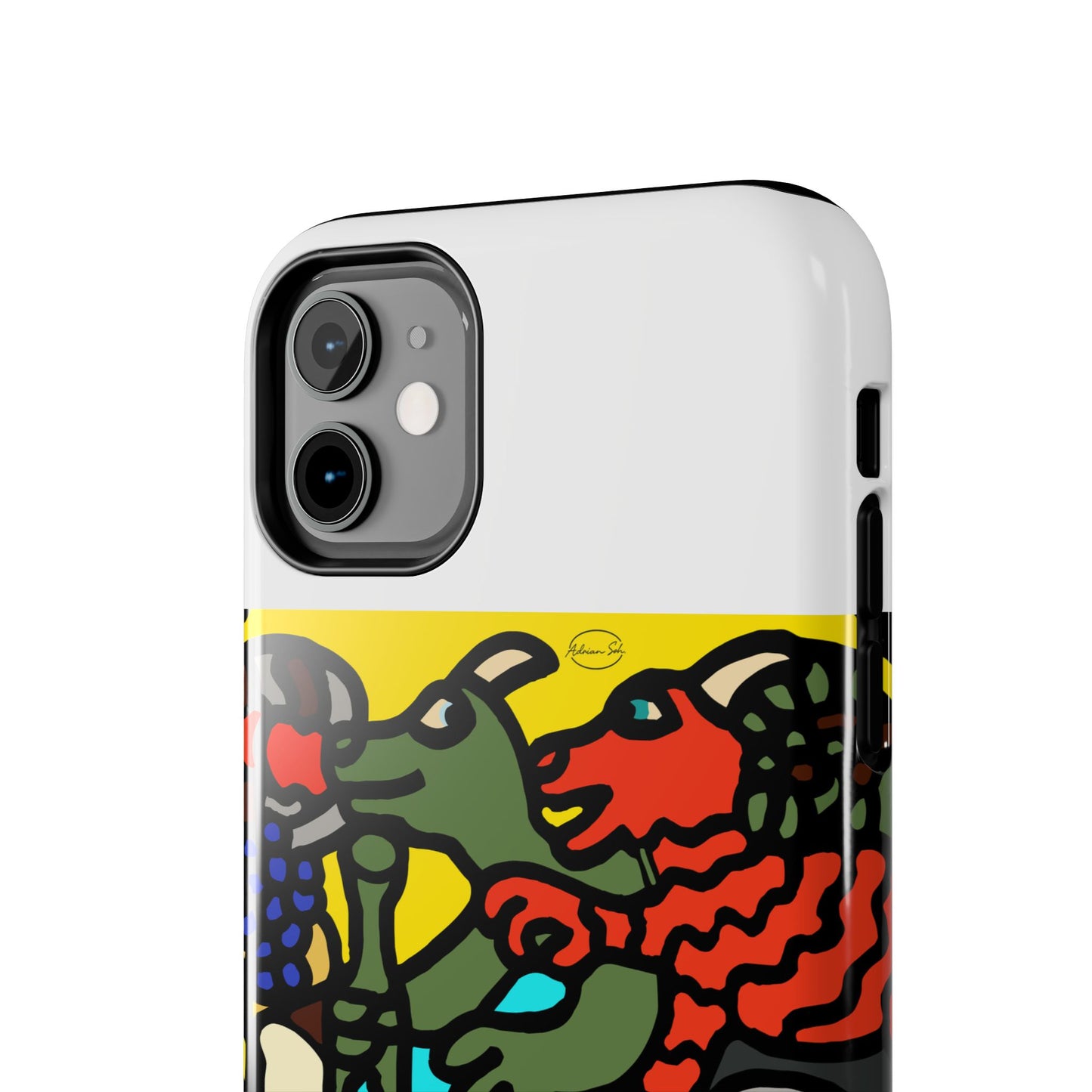 Two dragons enjoying a feast together Tough Phone Case