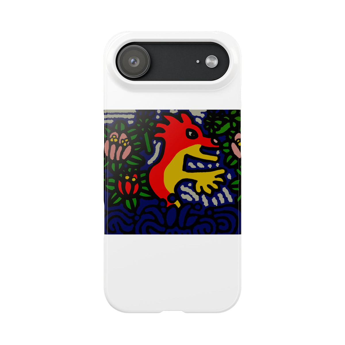 Breaking through the surface of a lotus pond Slim Phone Case