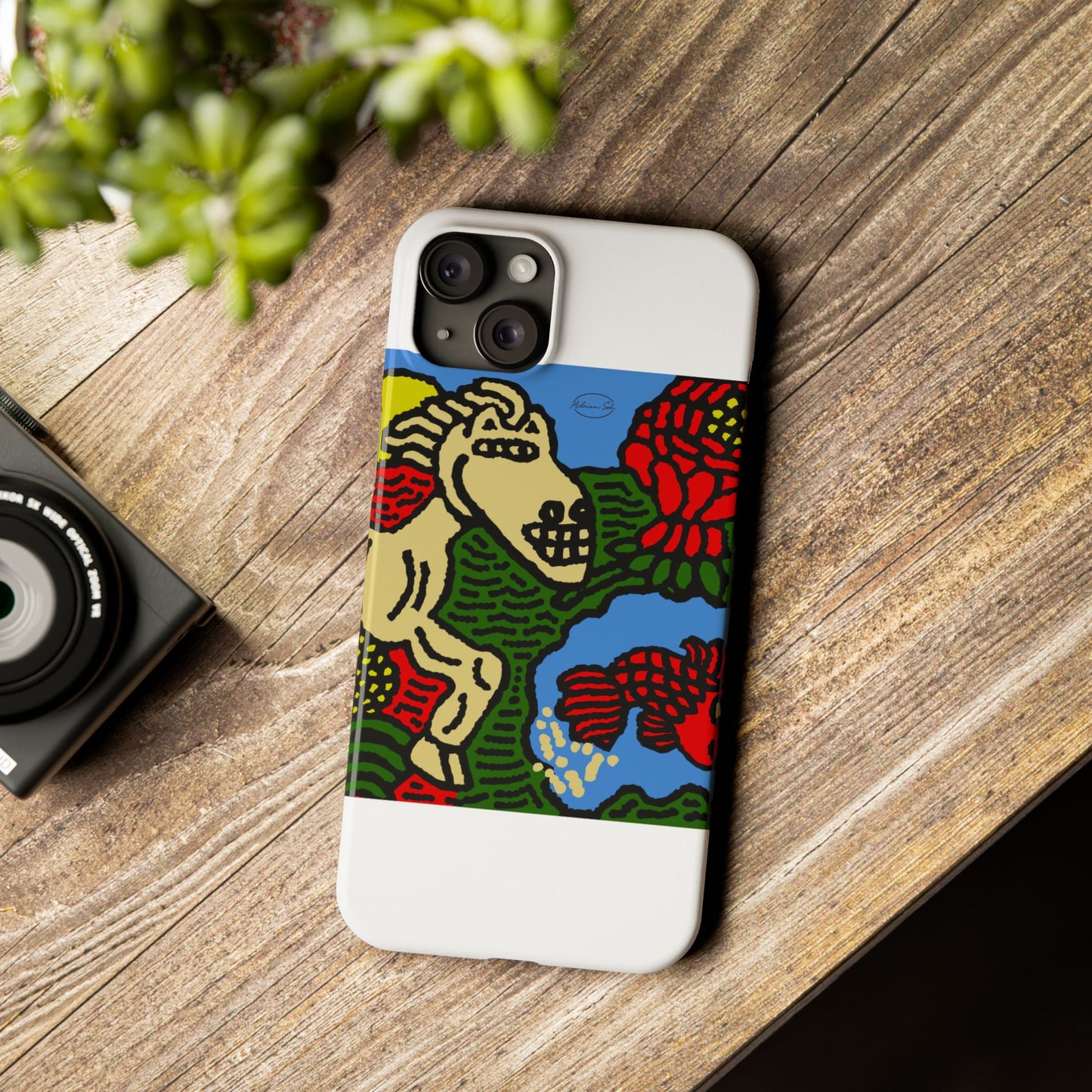 Galloping carefree through life Slim Phone Case