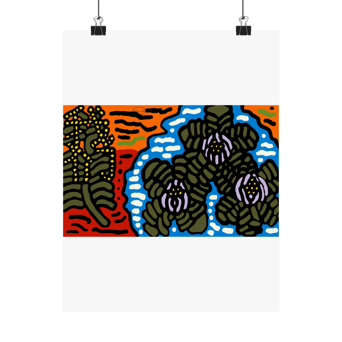 The Sri Lankan water lilies meets the Australian wattle Matte Poster Vertical (Large)