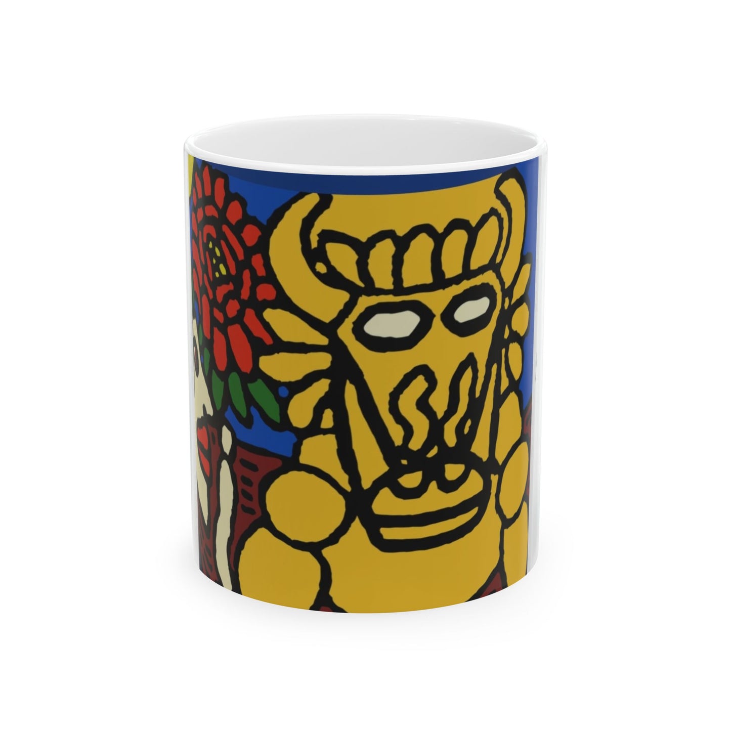 The warrior hailing the mighty golden dragon Ceramic Mug
