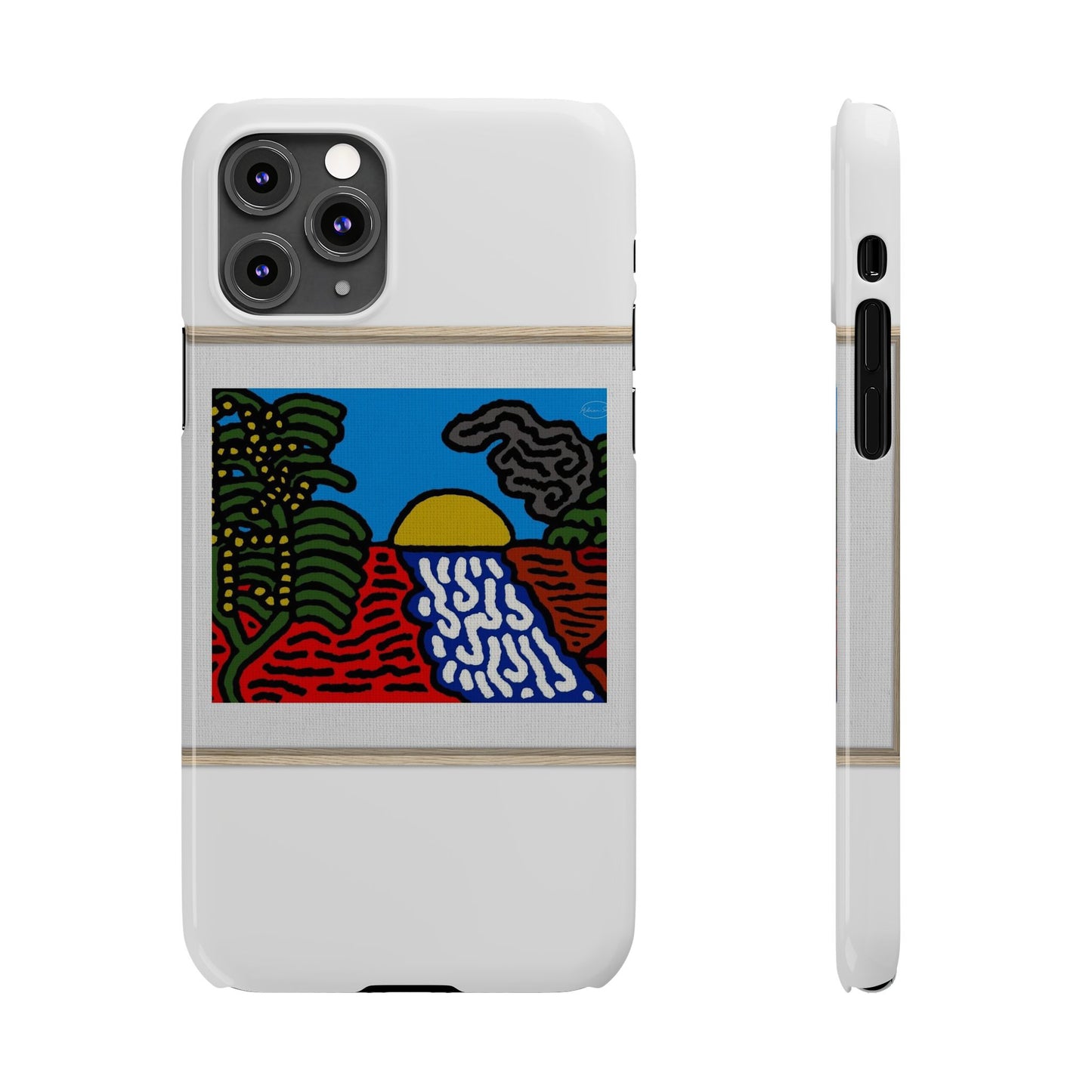 The river that joins the Australian wattle and Lebanese cedar tree in friendship Slim Phone Case