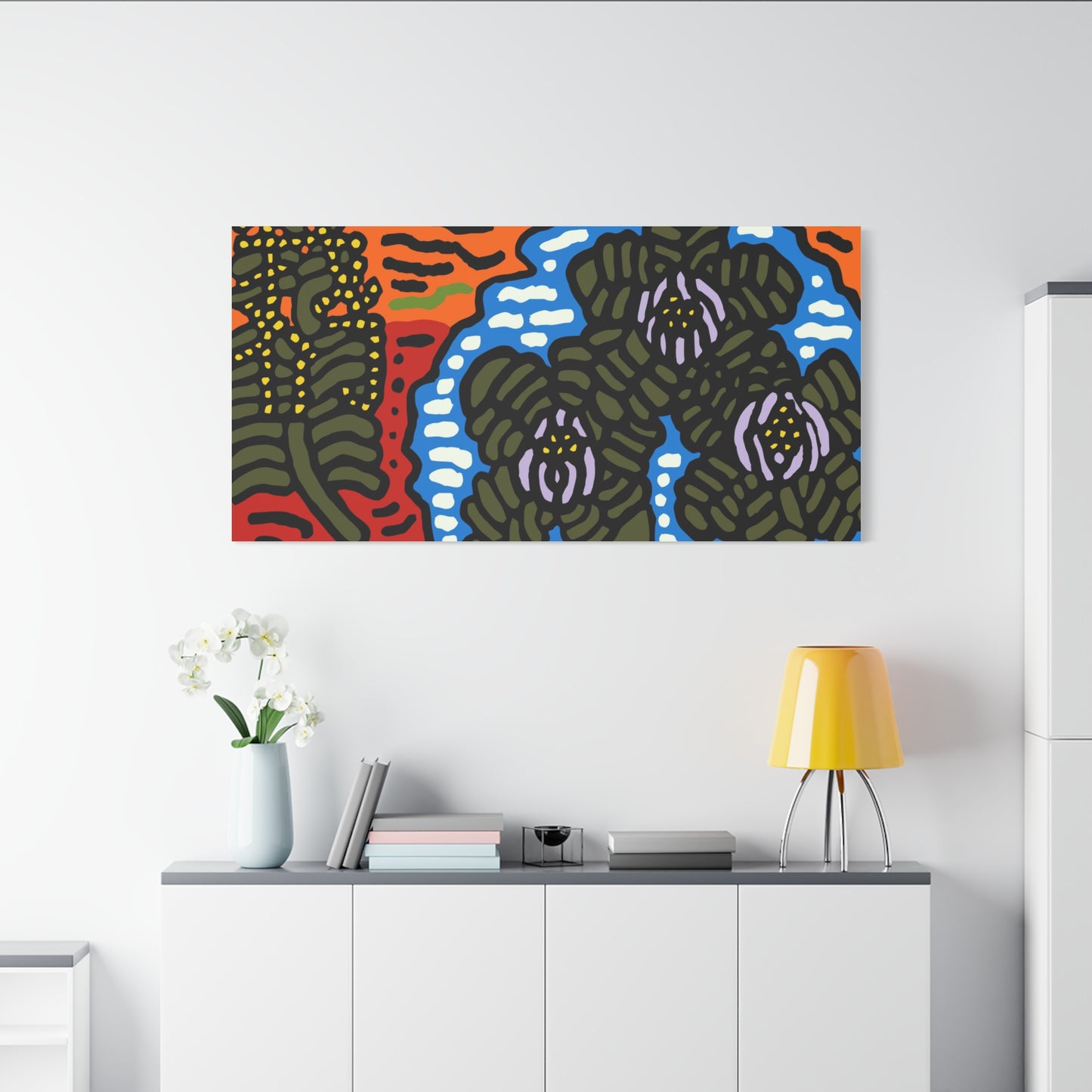 The Sri Lankan water lilies meets the Australian wattle Canvas (Small)