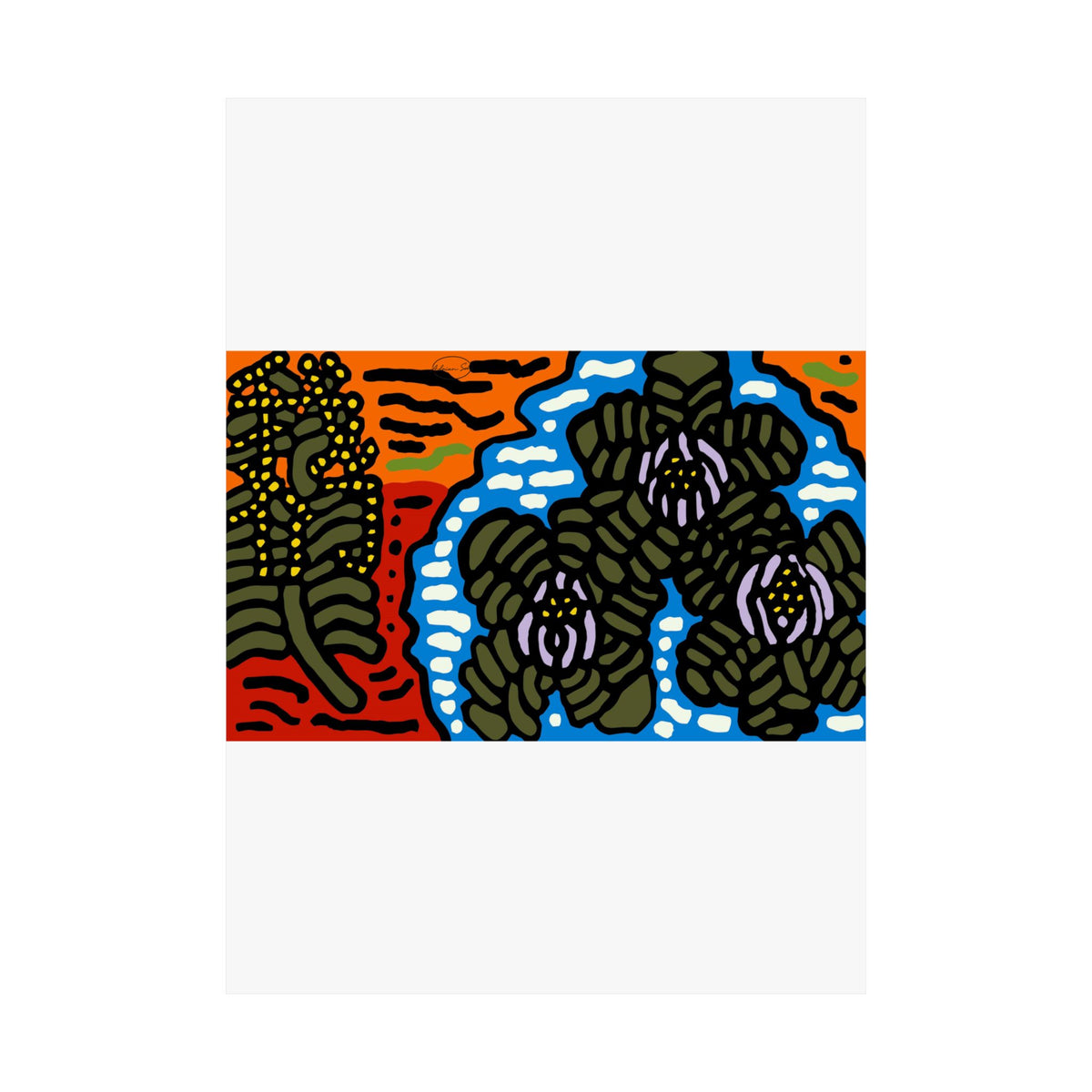 The Sri Lankan water lilies meets the Australian wattle Matte Poster Vertical (Large)
