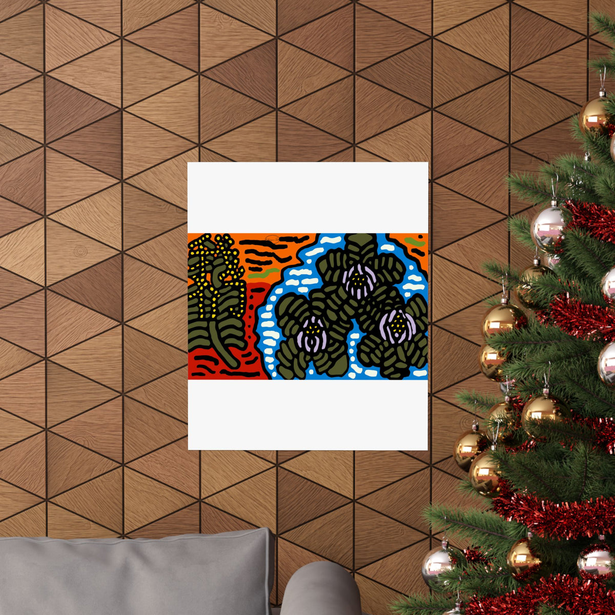 The Sri Lankan water lilies meets the Australian wattle Matte Poster Vertical (Large)