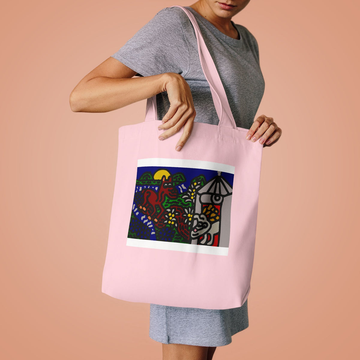 Bunny welcoming a friendly horse on his journey Classic Tote Bag