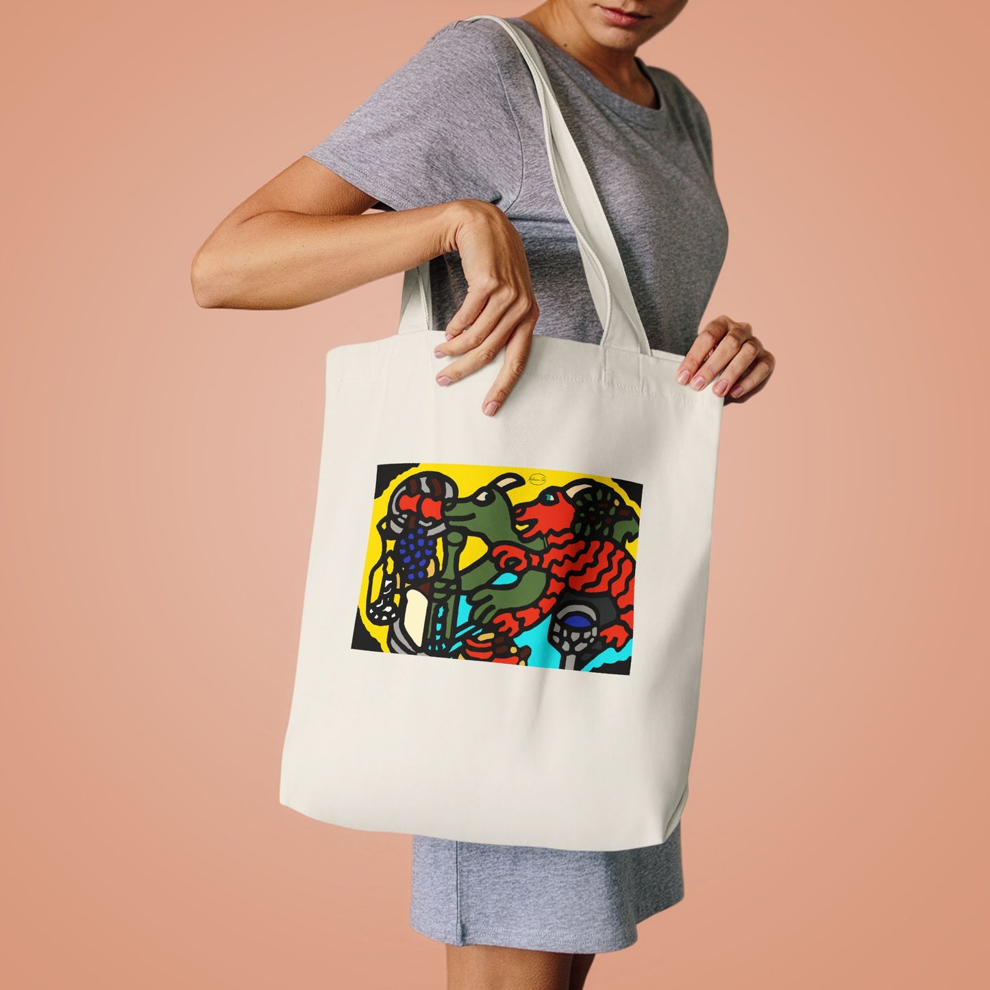 Two dragons enjoying a feast together Classic Tote Bag