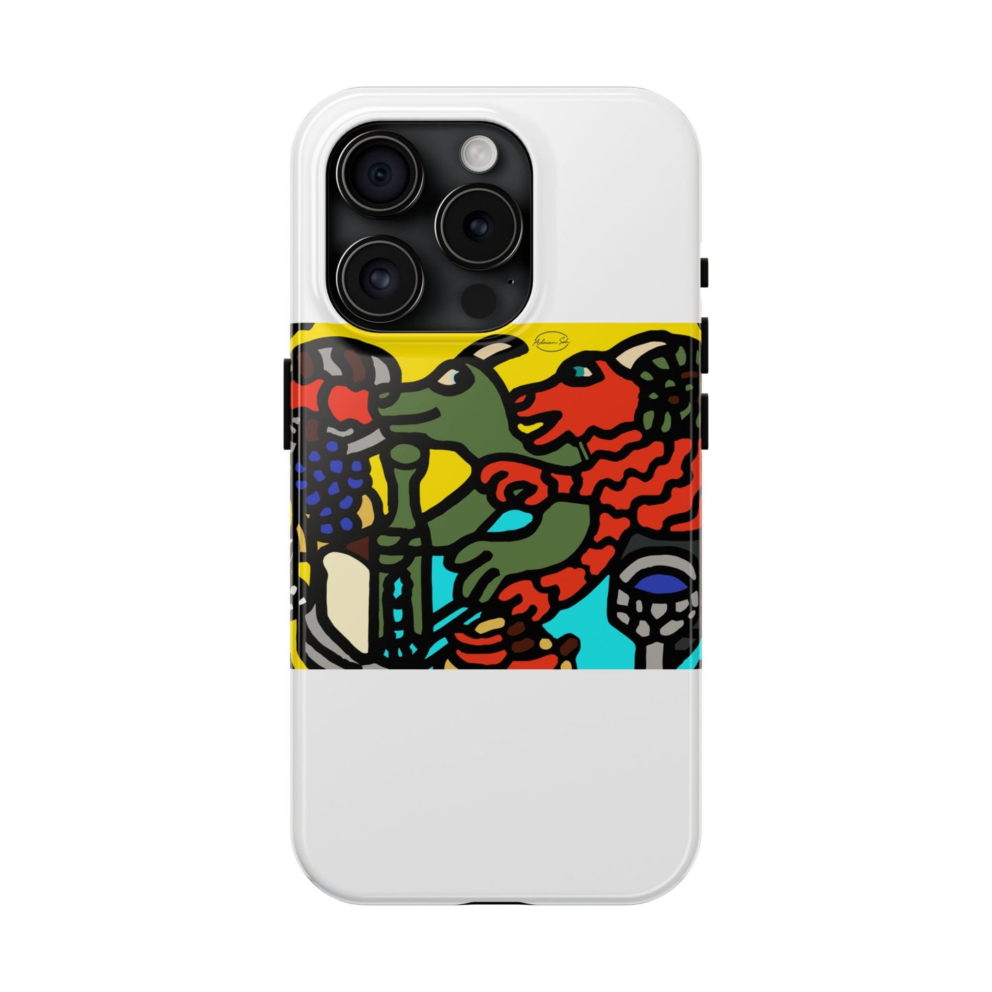 Two dragons enjoying a feast together Tough Phone Case