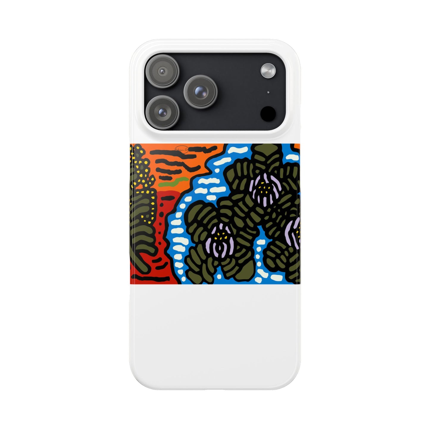 The Sri Lankan water lilies meets the Australian wattle Slim Phone Case