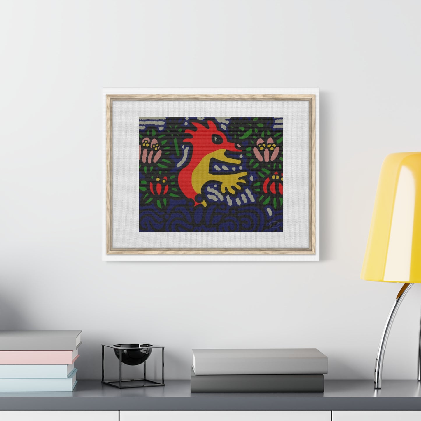Breaking through the surface of a lotus pond Canvas (Large)