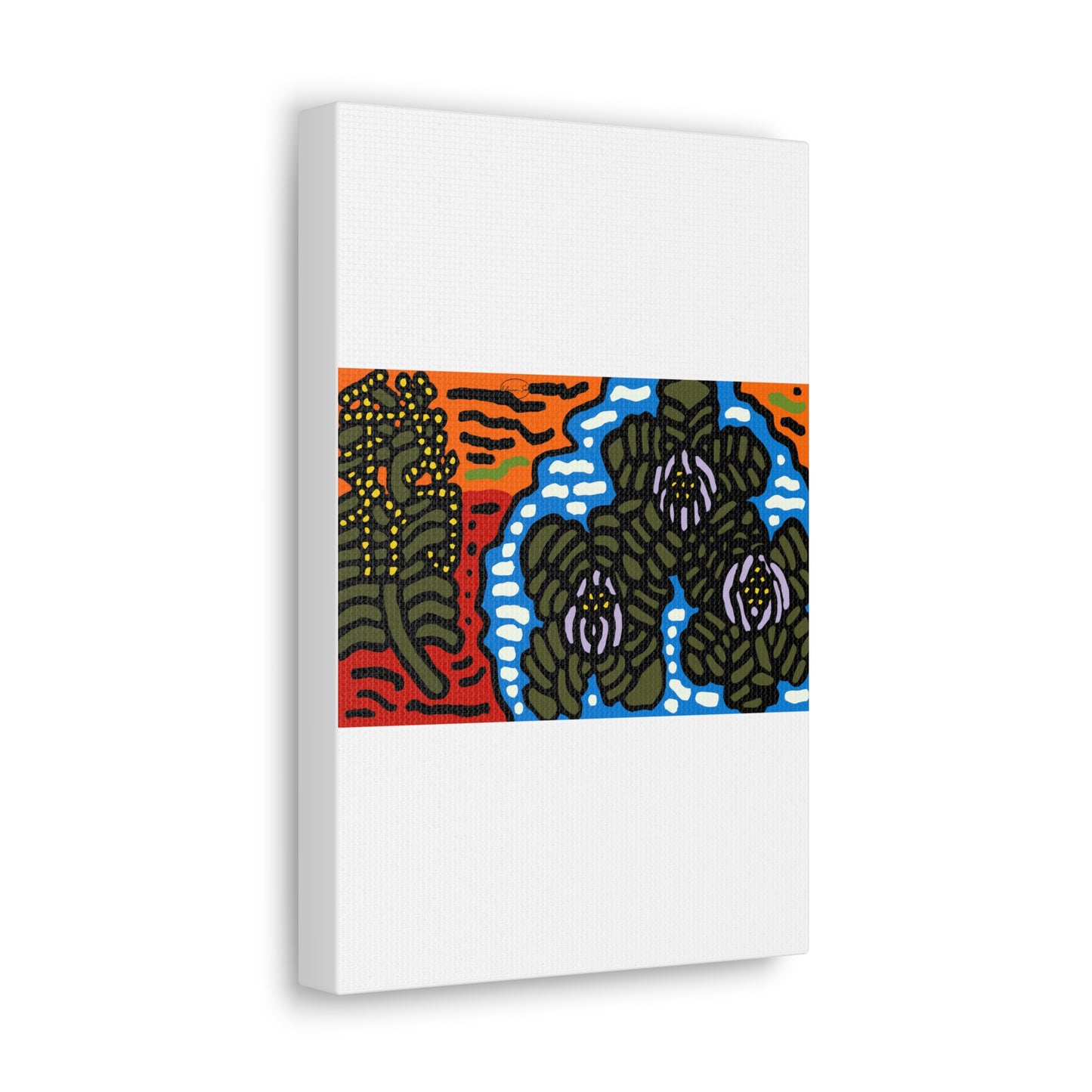 The Sri Lankan water lilies meets the Australian wattle Canvas (Large)