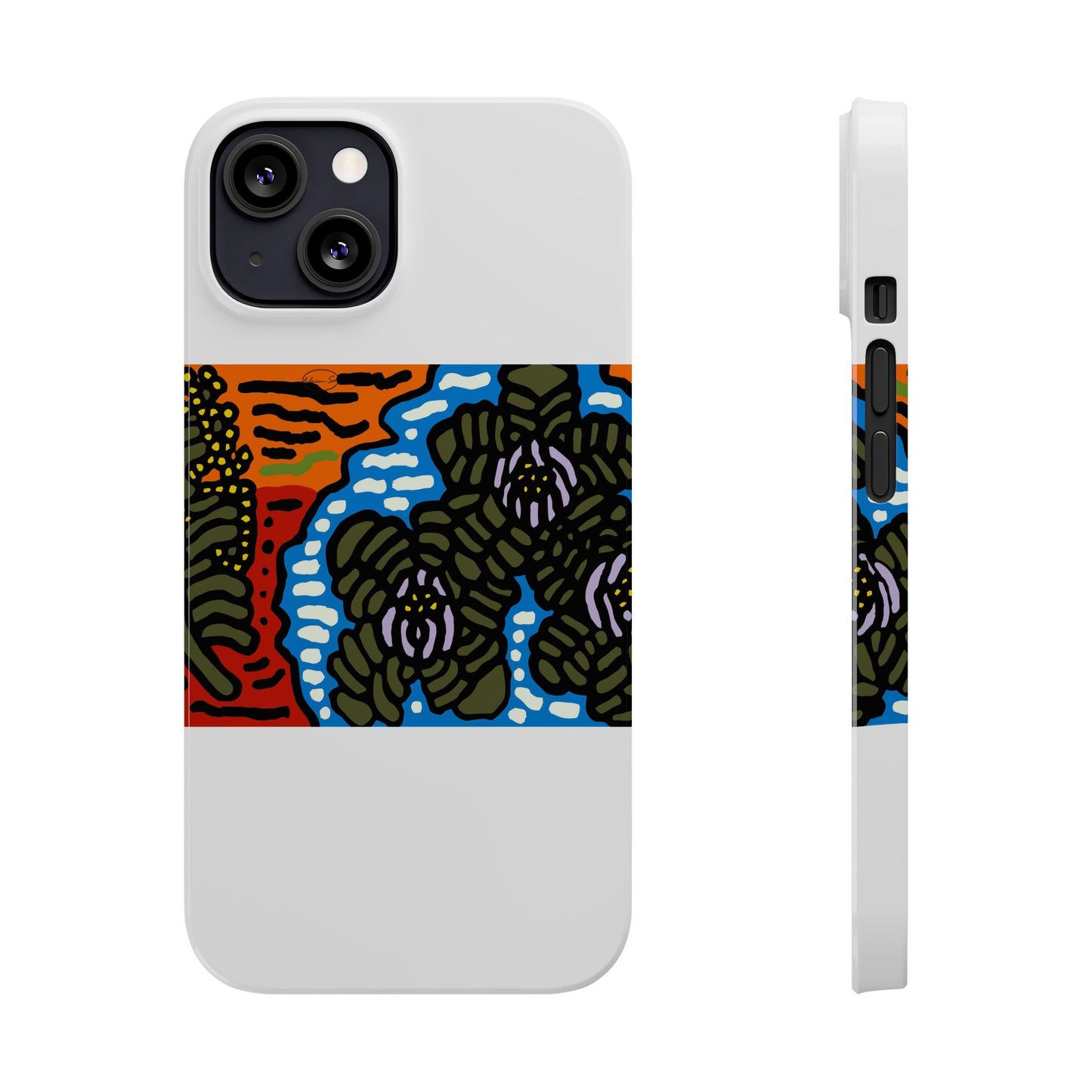 The Sri Lankan water lilies meets the Australian wattle Slim Phone Case