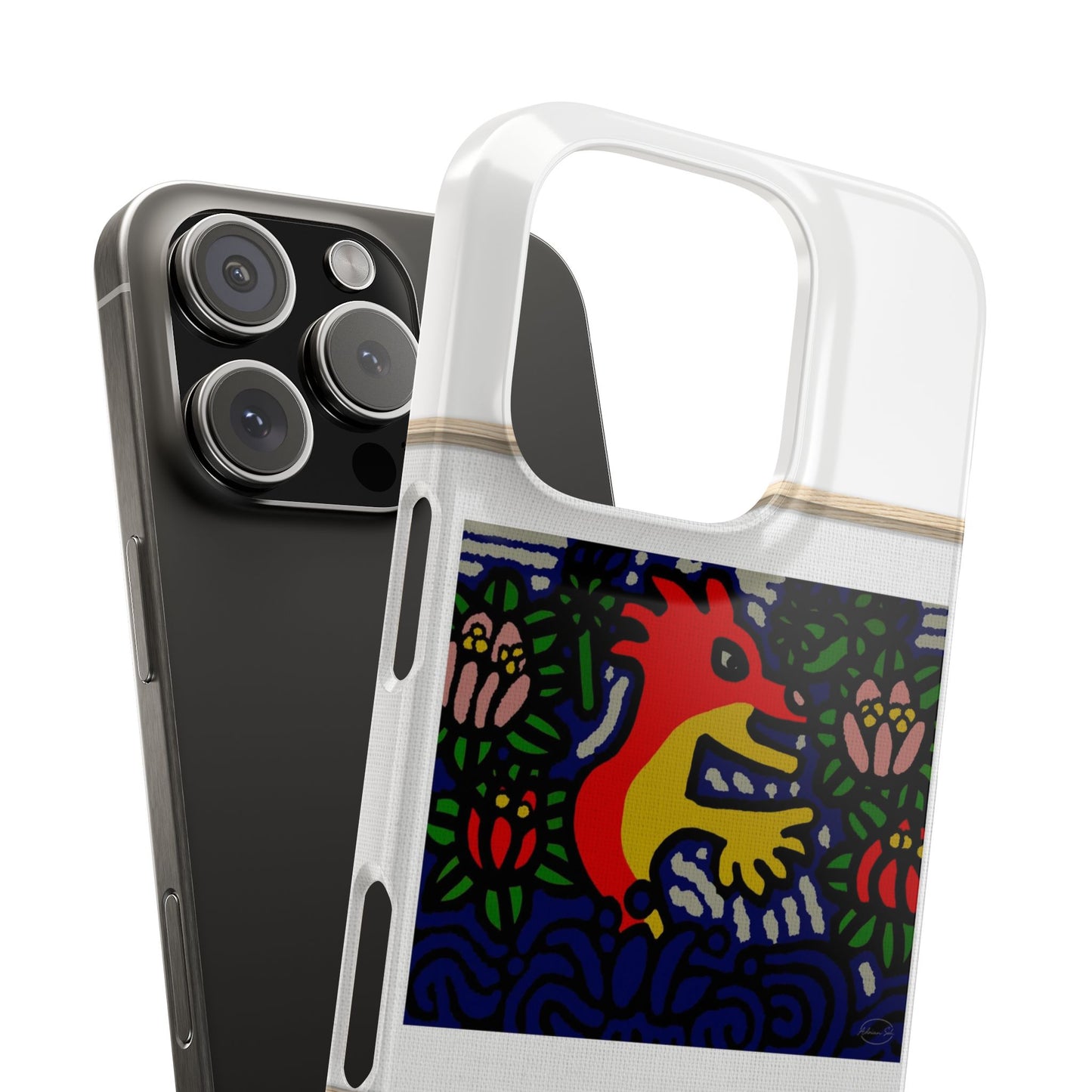 Breaking through the surface of a lotus pond Slim Phone Case