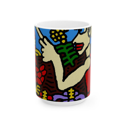 The hen gaining a blessing from a fairy Ceramic Mug