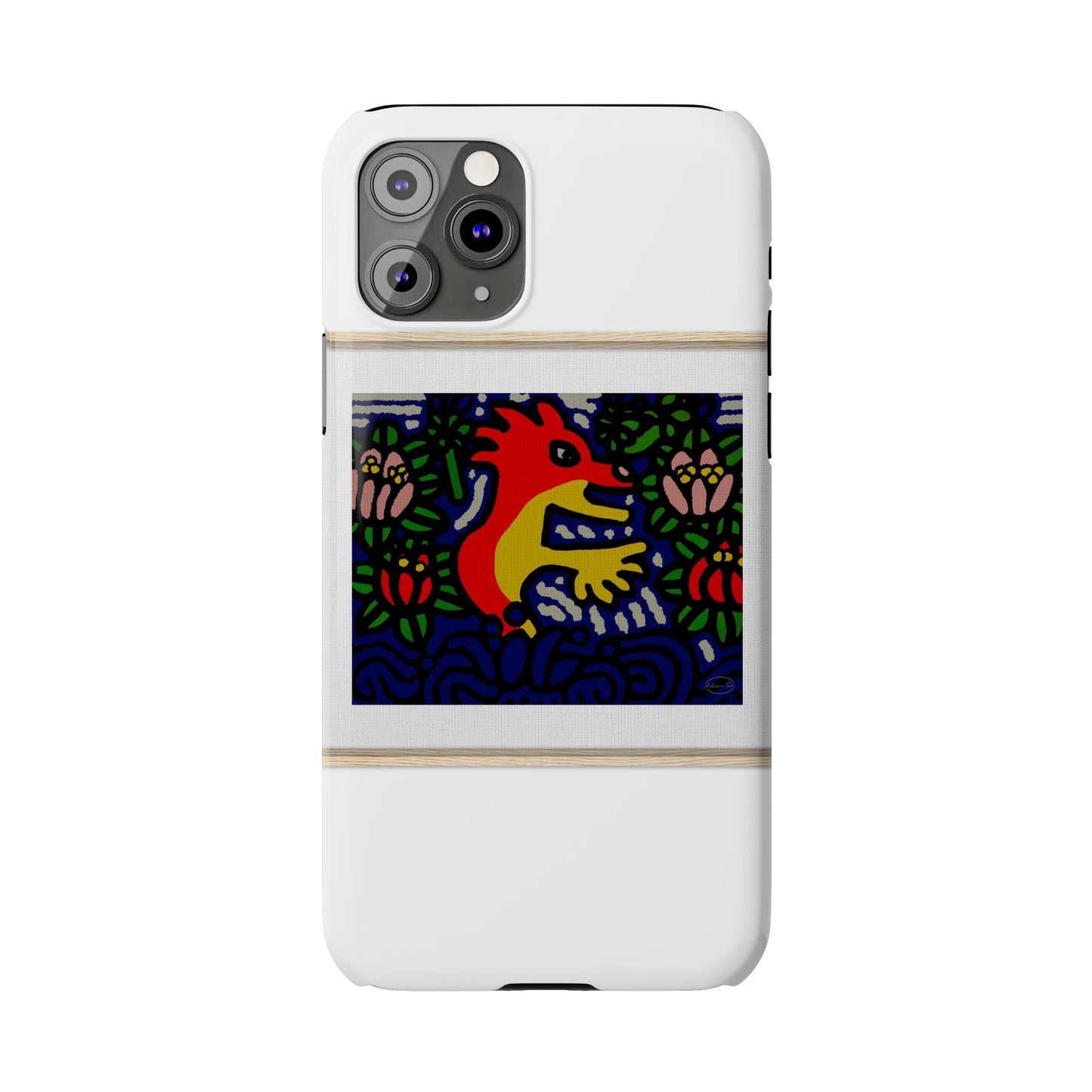 Breaking through the surface of a lotus pond Slim Phone Case