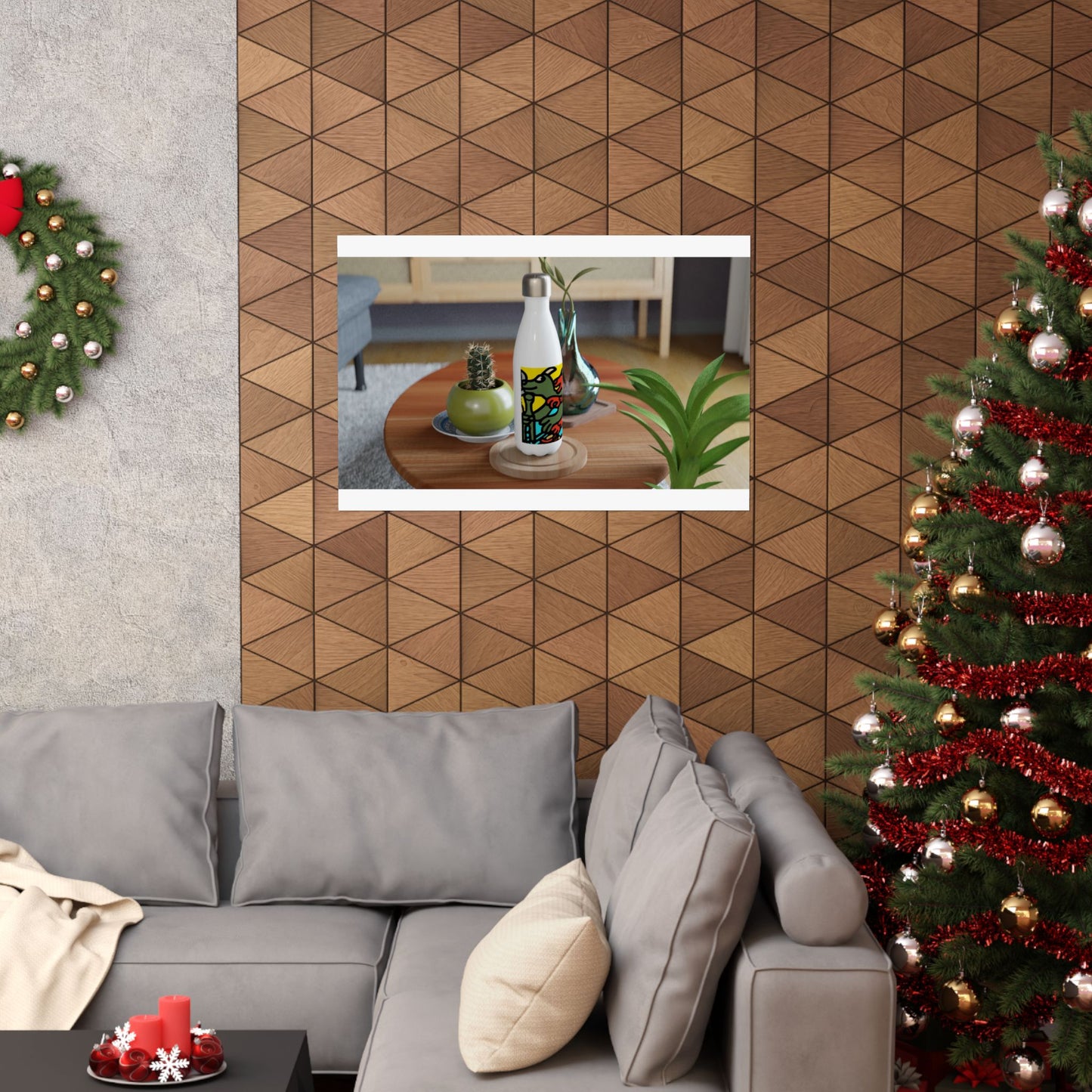 Two dragons enjoying a feast together Matte Poster Horizontal (Large)
