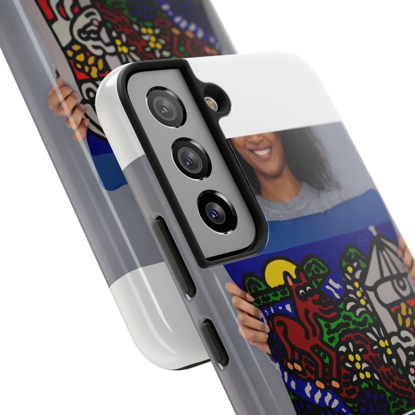 Bunny welcoming a friendly horse on his journey Tough Phone Case