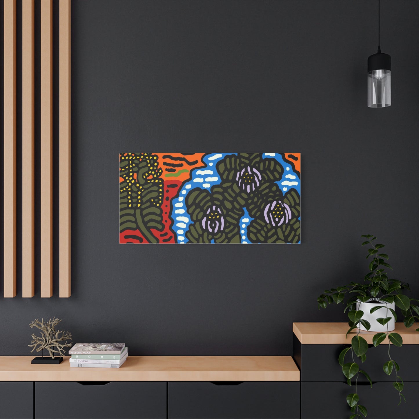 The Sri Lankan water lilies meets the Australian wattle Canvas (Small)