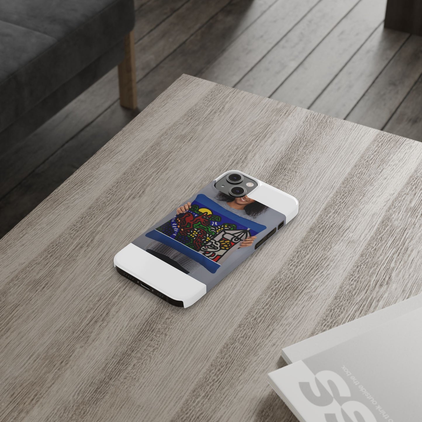 Bunny welcoming a friendly horse on his journey Slim Phone Case