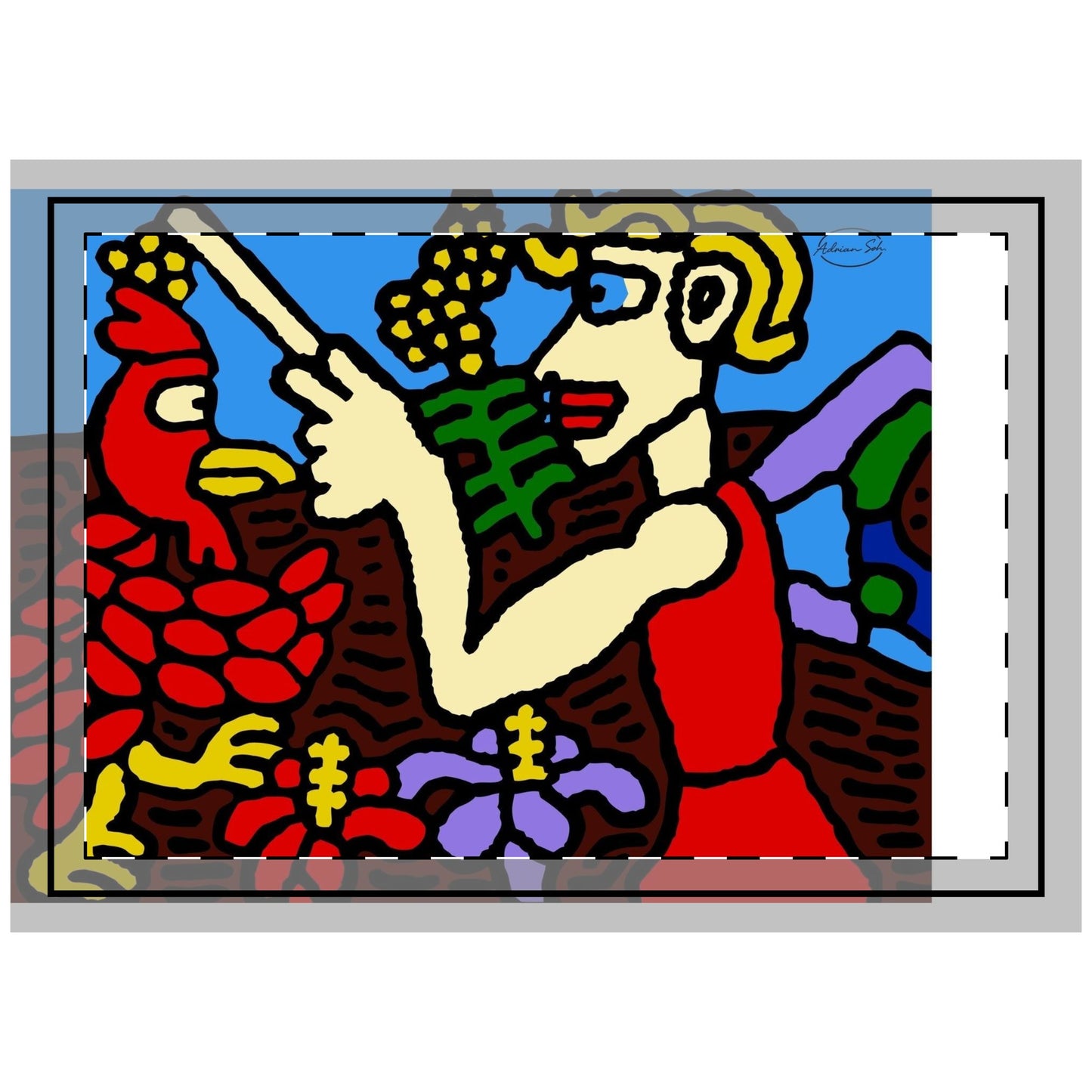 The hen gaining a blessing from a fairy — Throw Pillow