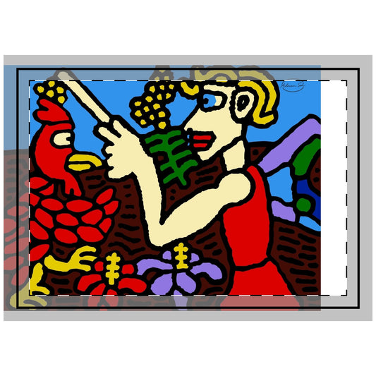 The hen gaining a blessing from a fairy — Throw Pillow