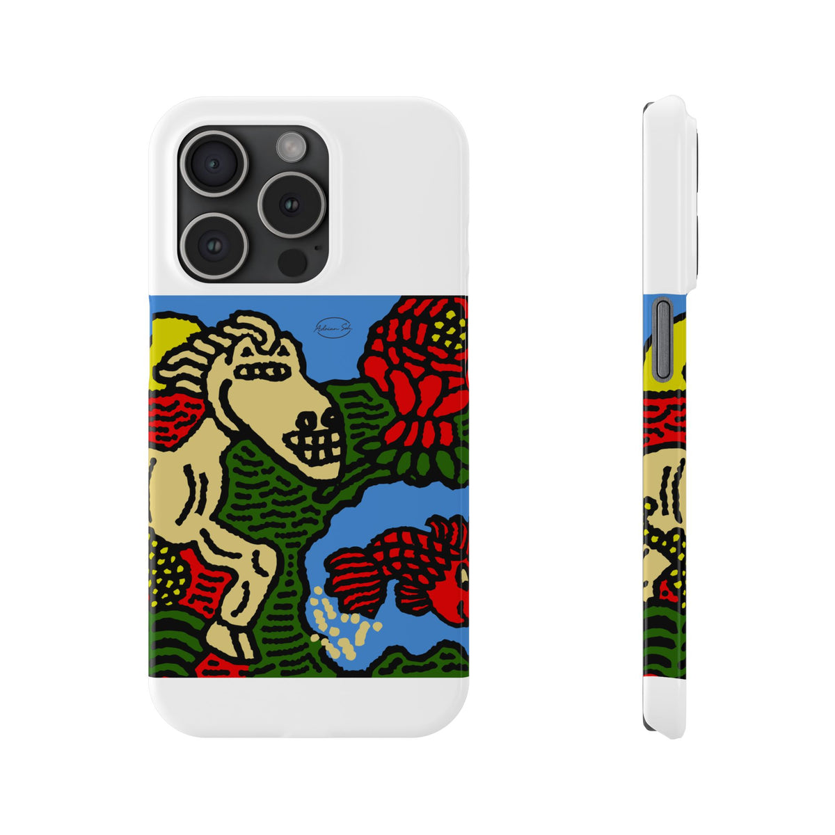 Galloping carefree through life Slim Phone Case
