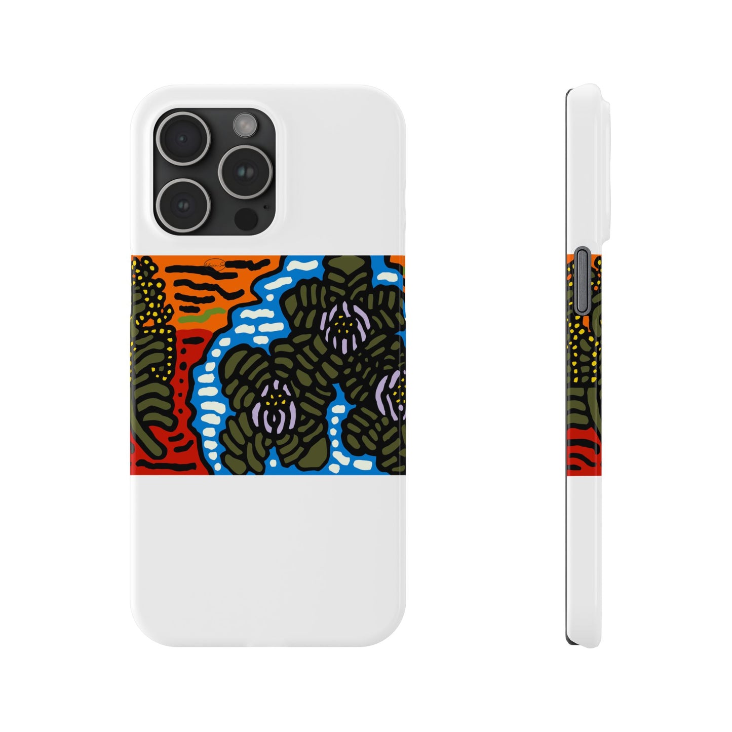 The Sri Lankan water lilies meets the Australian wattle Slim Phone Case