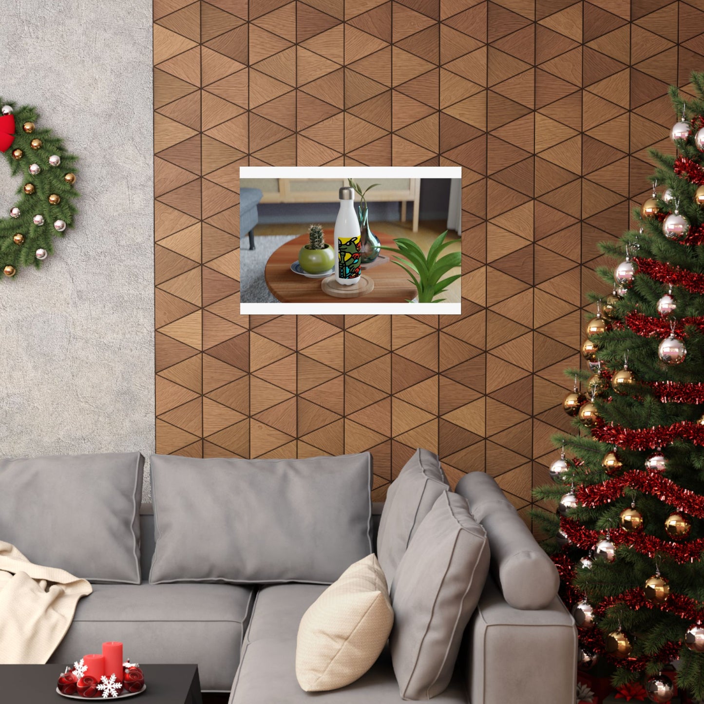 Two dragons enjoying a feast together Matte Poster Horizontal (Large)