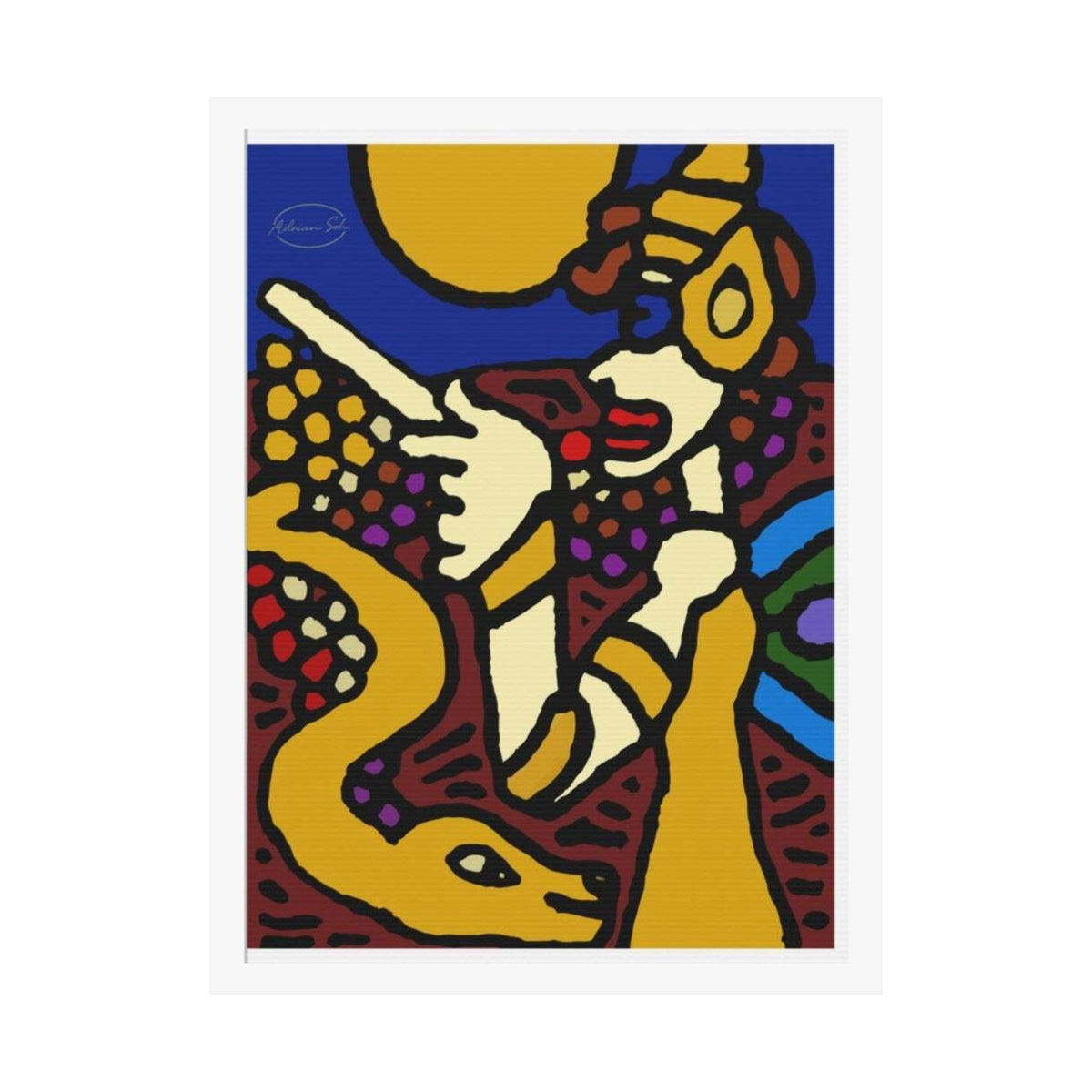 The golden snake being blessed by the fairy Matte Poster Vertical (Large)