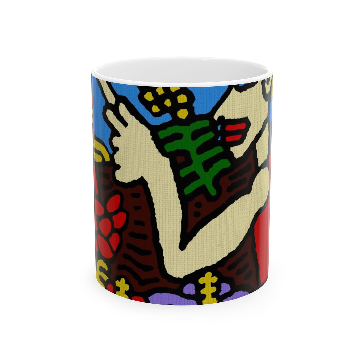 The hen gaining a blessing from a fairy Ceramic Mug