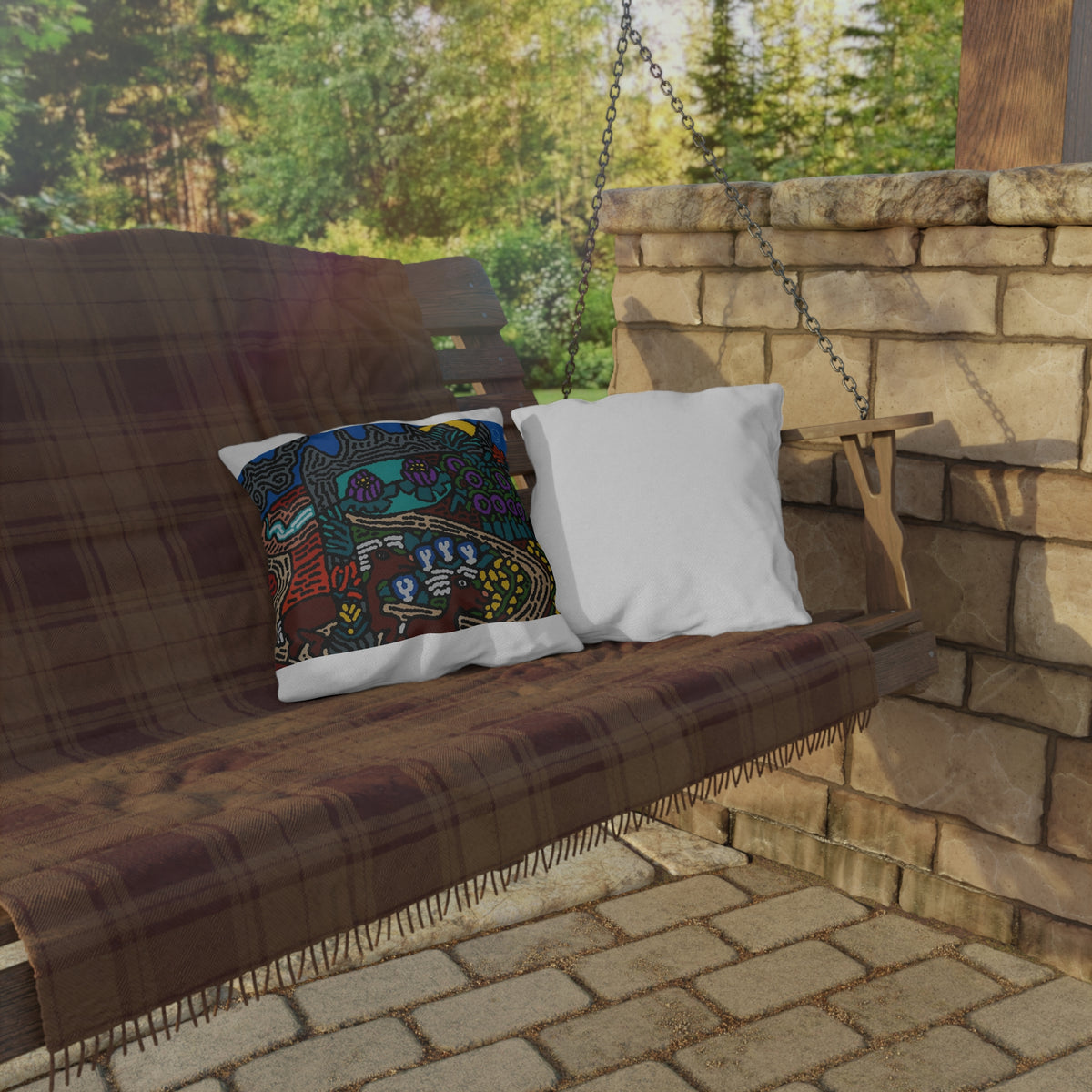 Road to a Sanctuary and Oasis — Outdoor Pillow