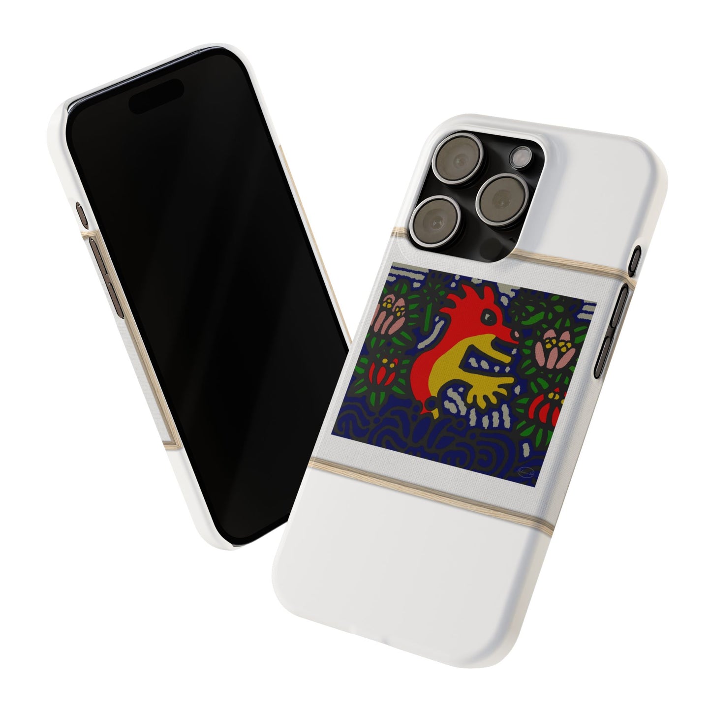 Breaking through the surface of a lotus pond Slim Phone Case