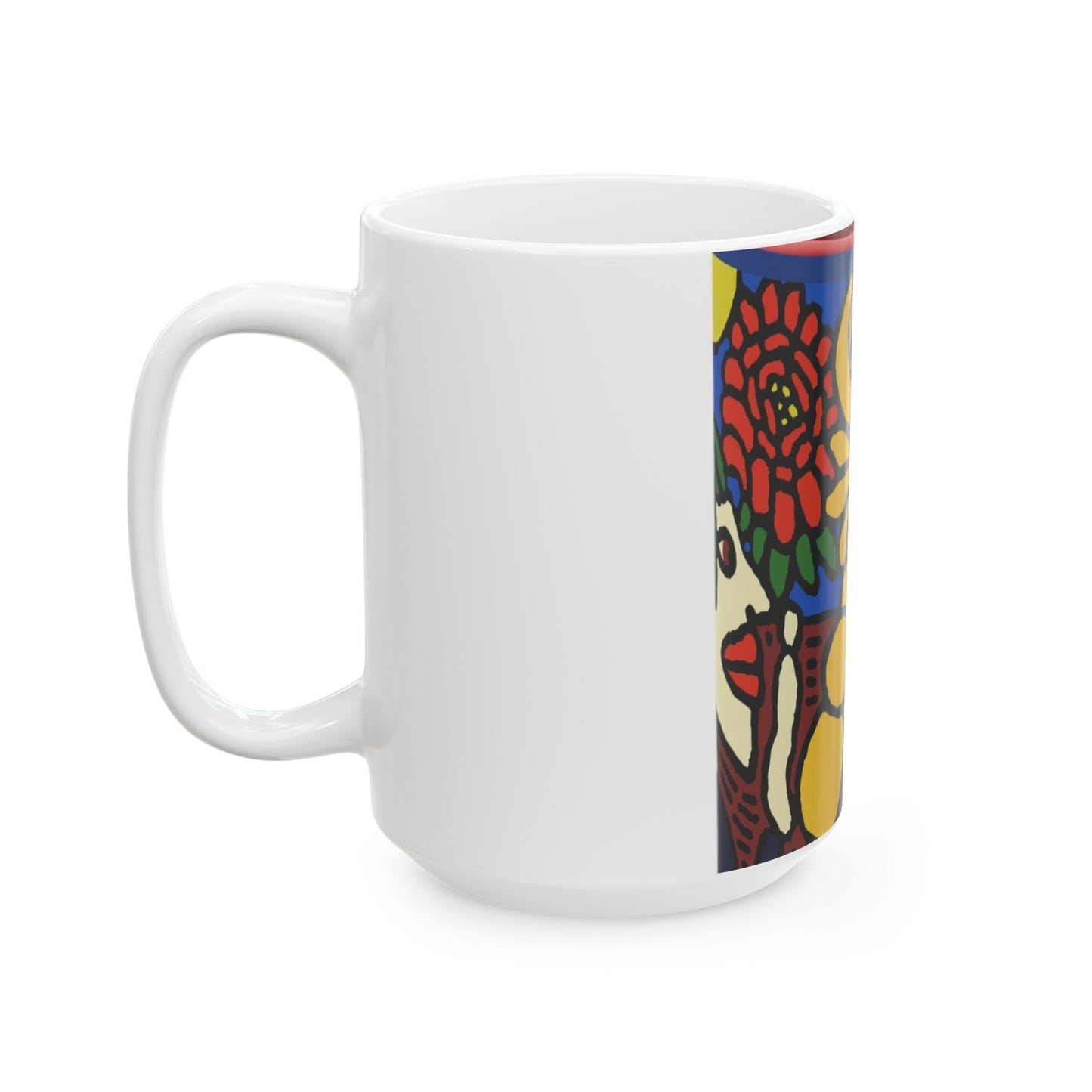 The warrior hailing the mighty golden dragon Ceramic Mug