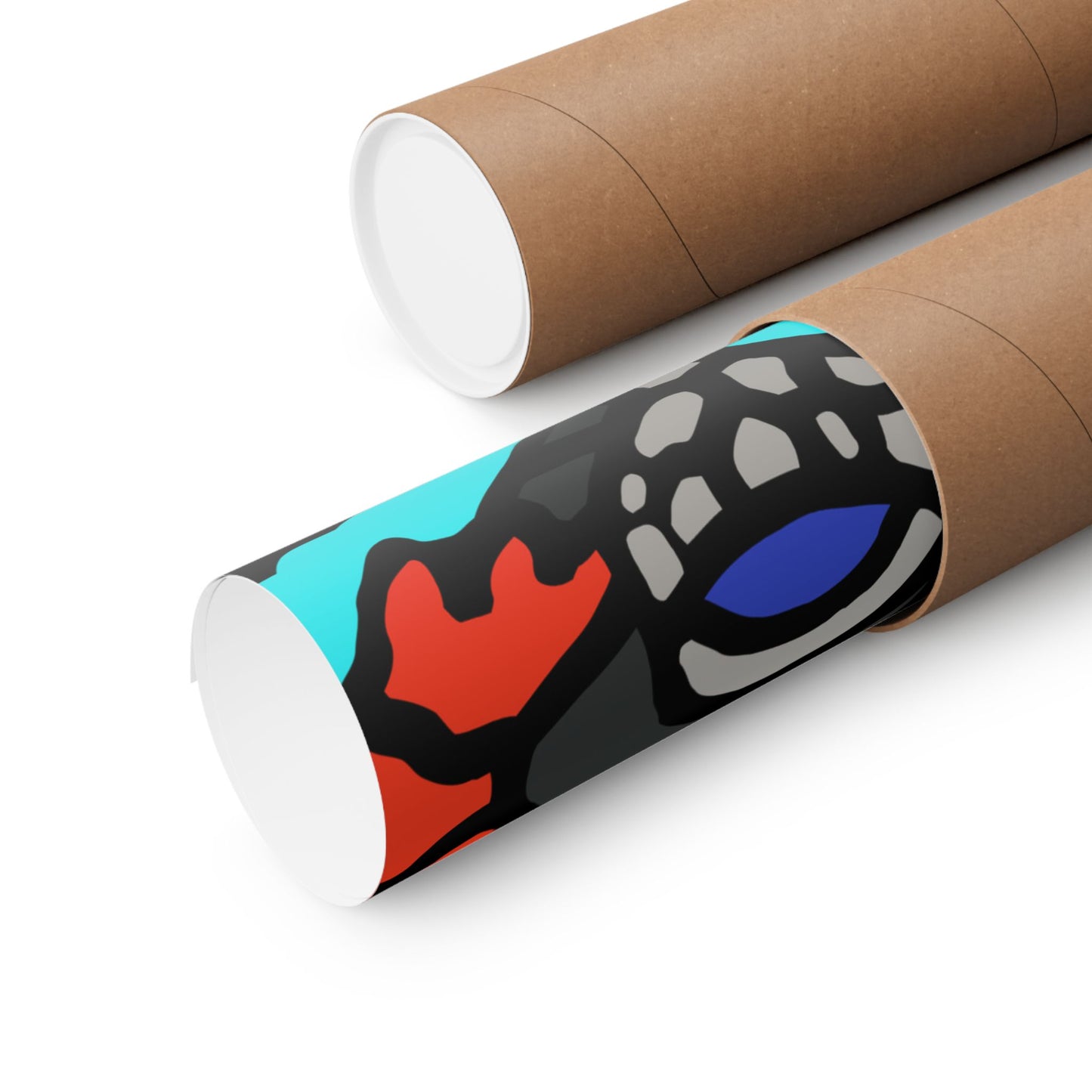 Two dragons enjoying a feast together Matte Poster Horizontal (Small)