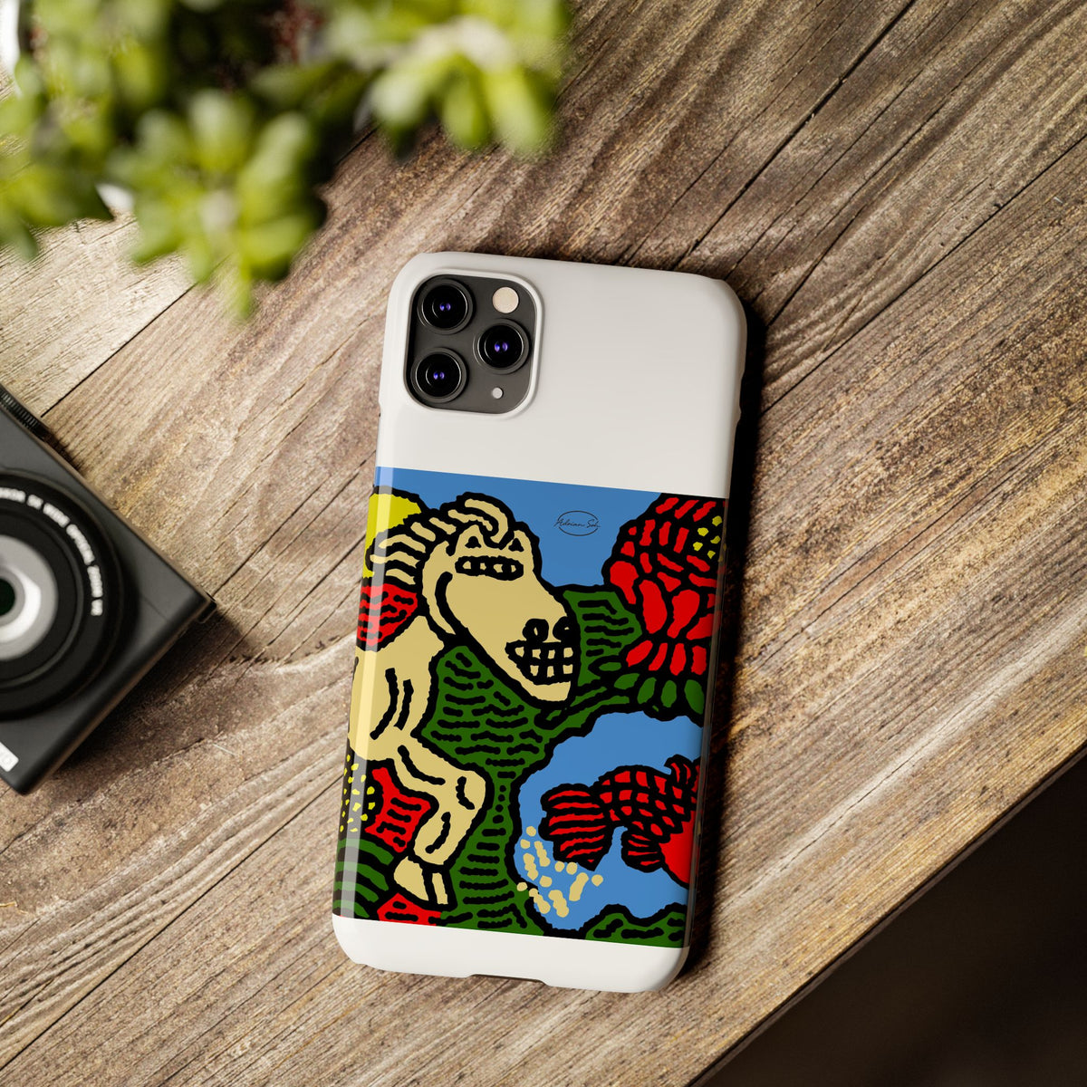 Galloping carefree through life Slim Phone Case