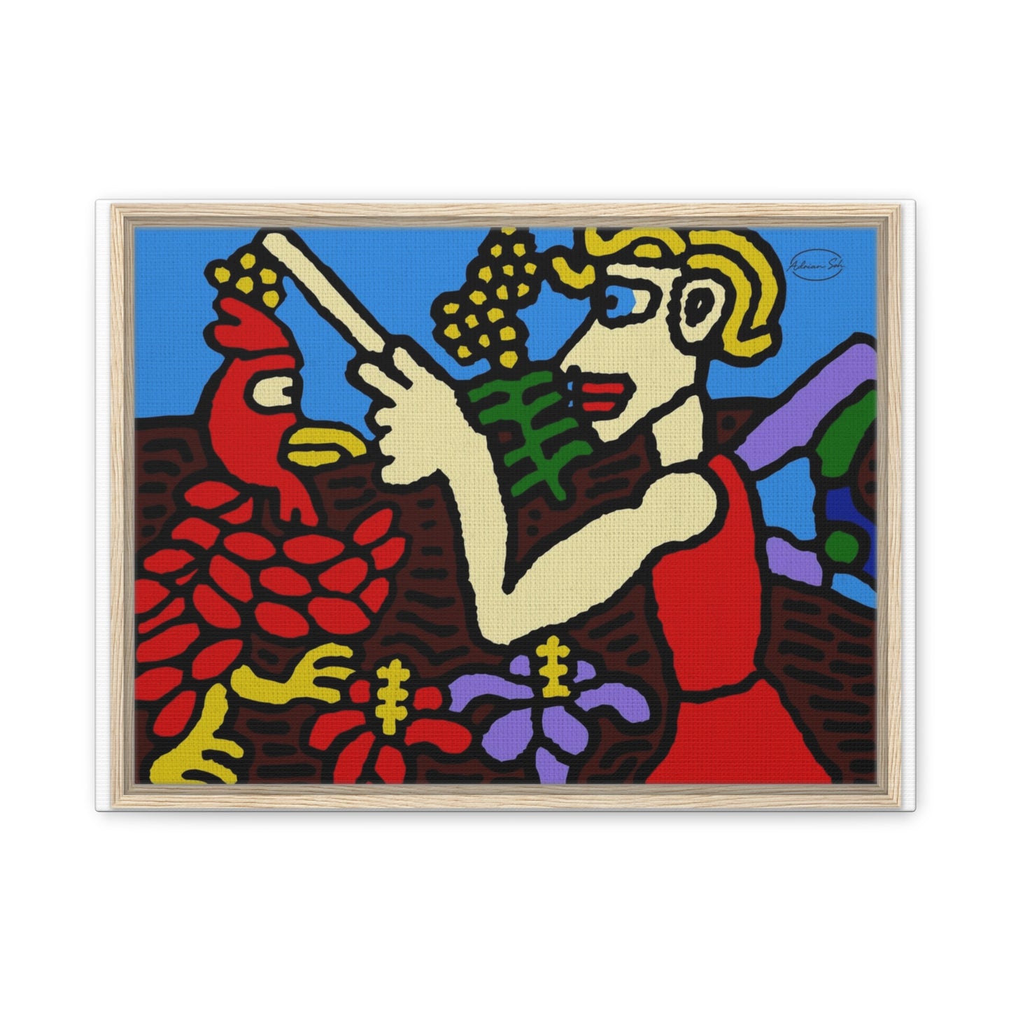 The hen gaining a blessing from a fairy Canvas (Small)